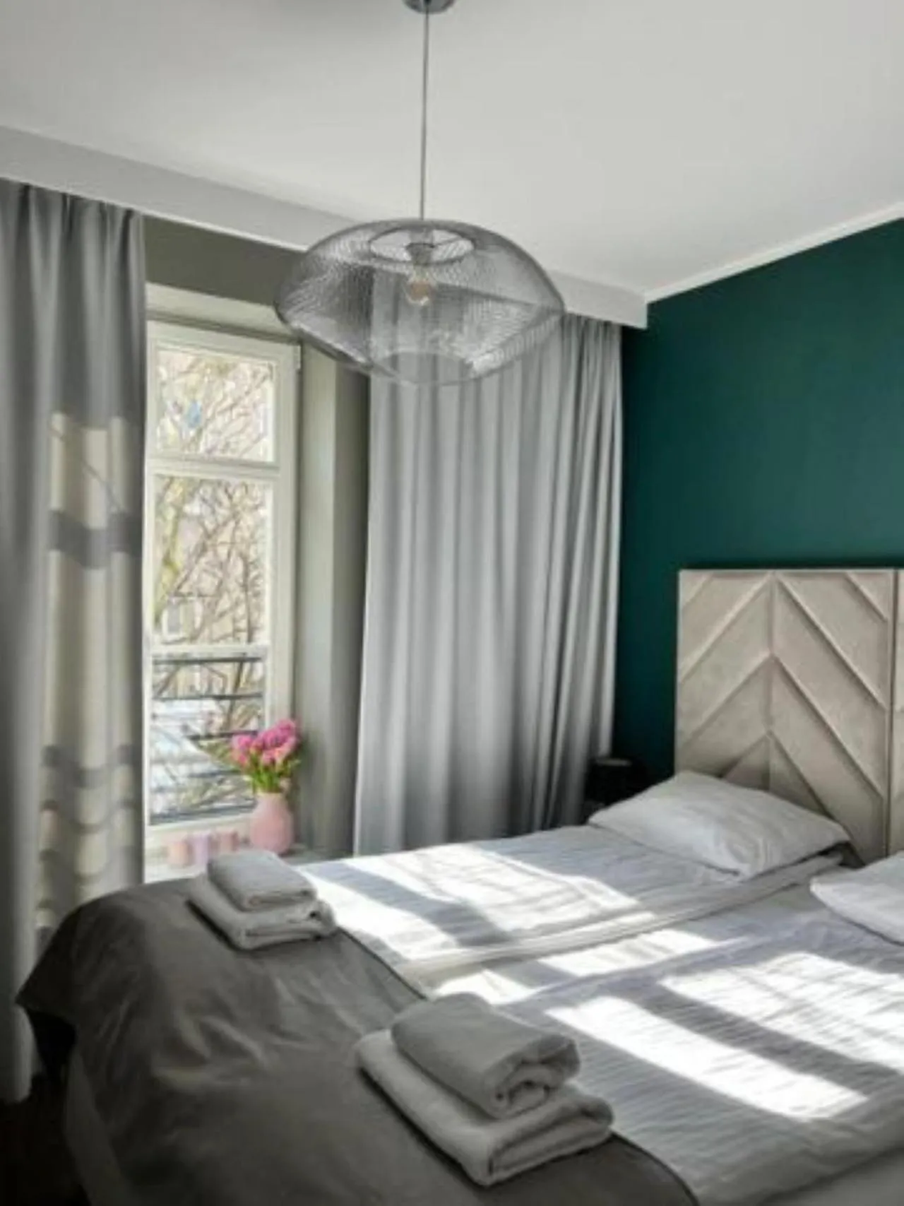 Spring, Bed in Baltic Gdańsk Old Town by St Mary's Church