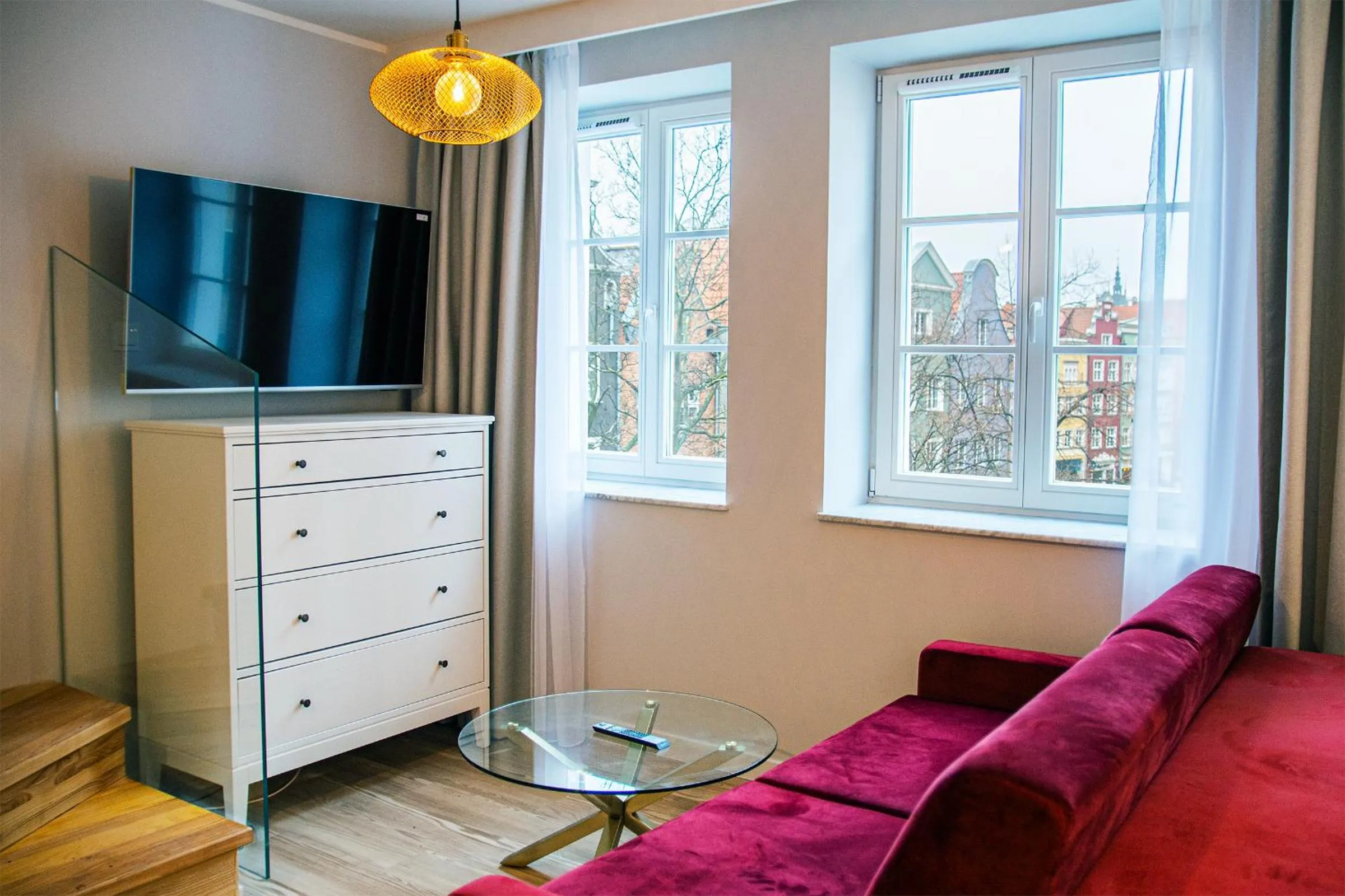 Spring in Baltic Gdańsk Old Town by St Mary's Church