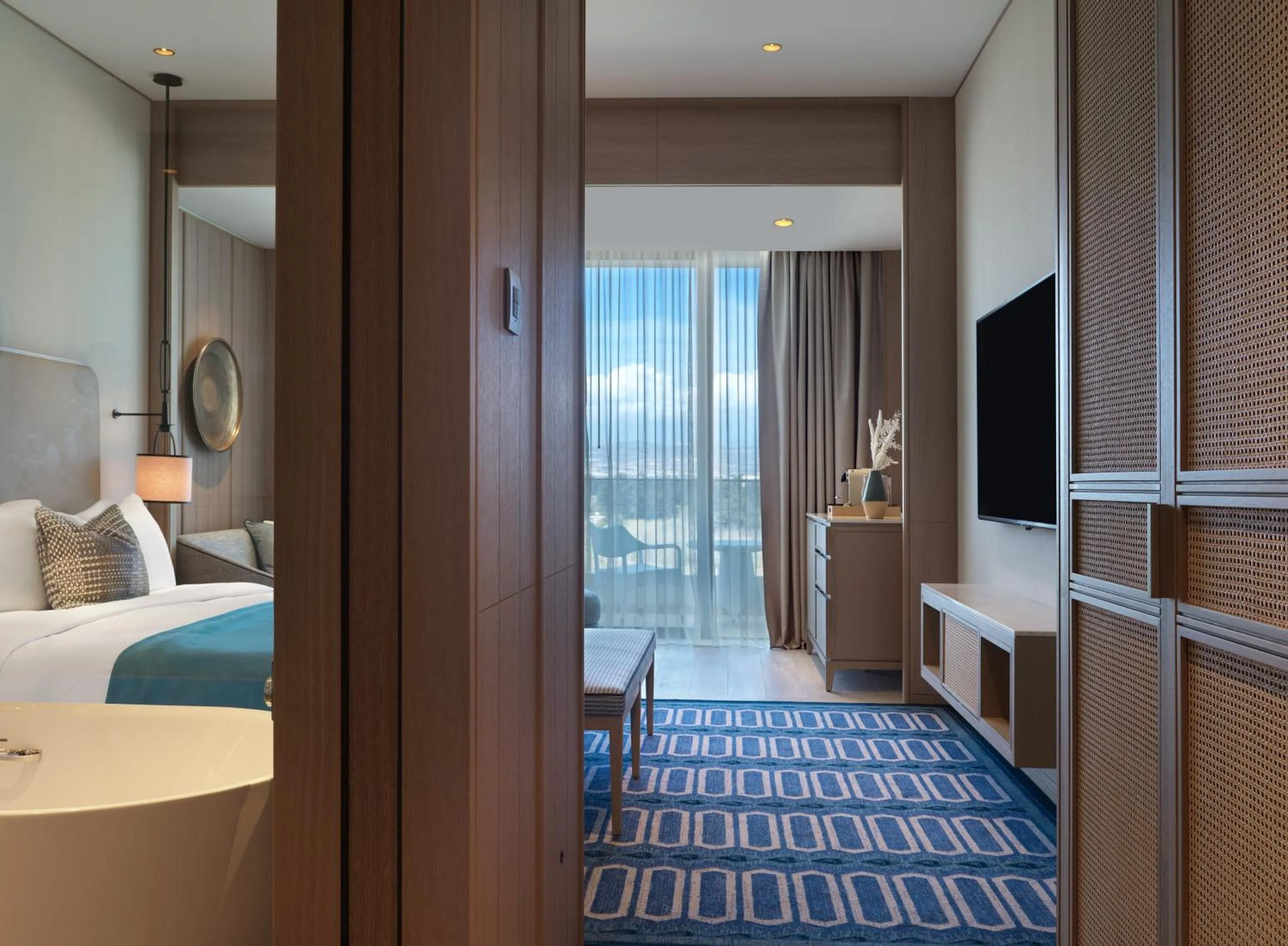 Bedroom, Bed in City of Dreams Mediterranean - Integrated Resort, Casino & Entertainment