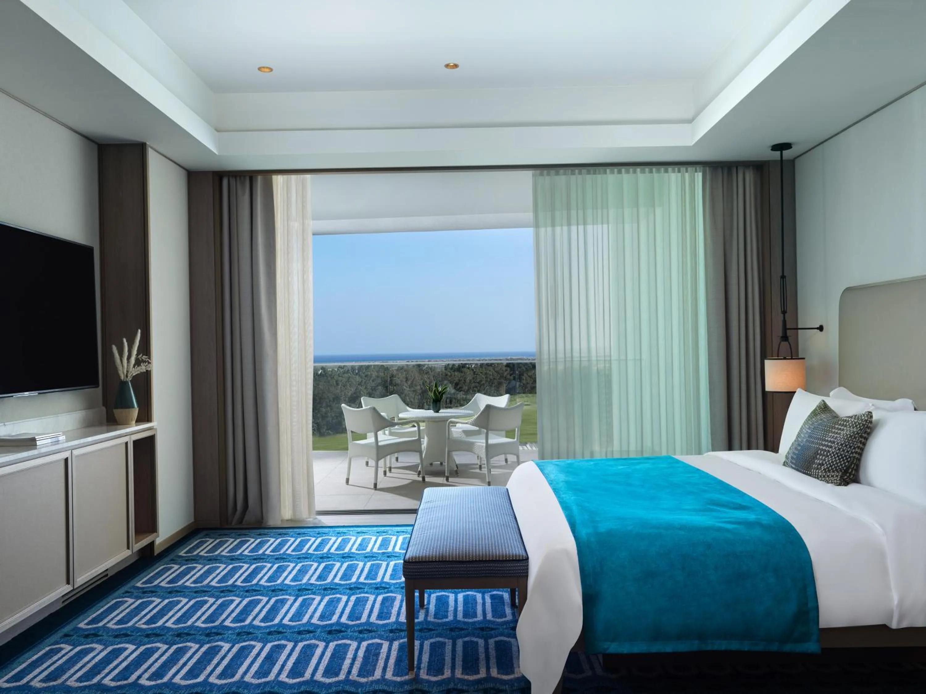 Bedroom, Bed in City of Dreams Mediterranean - Integrated Resort, Casino & Entertainment