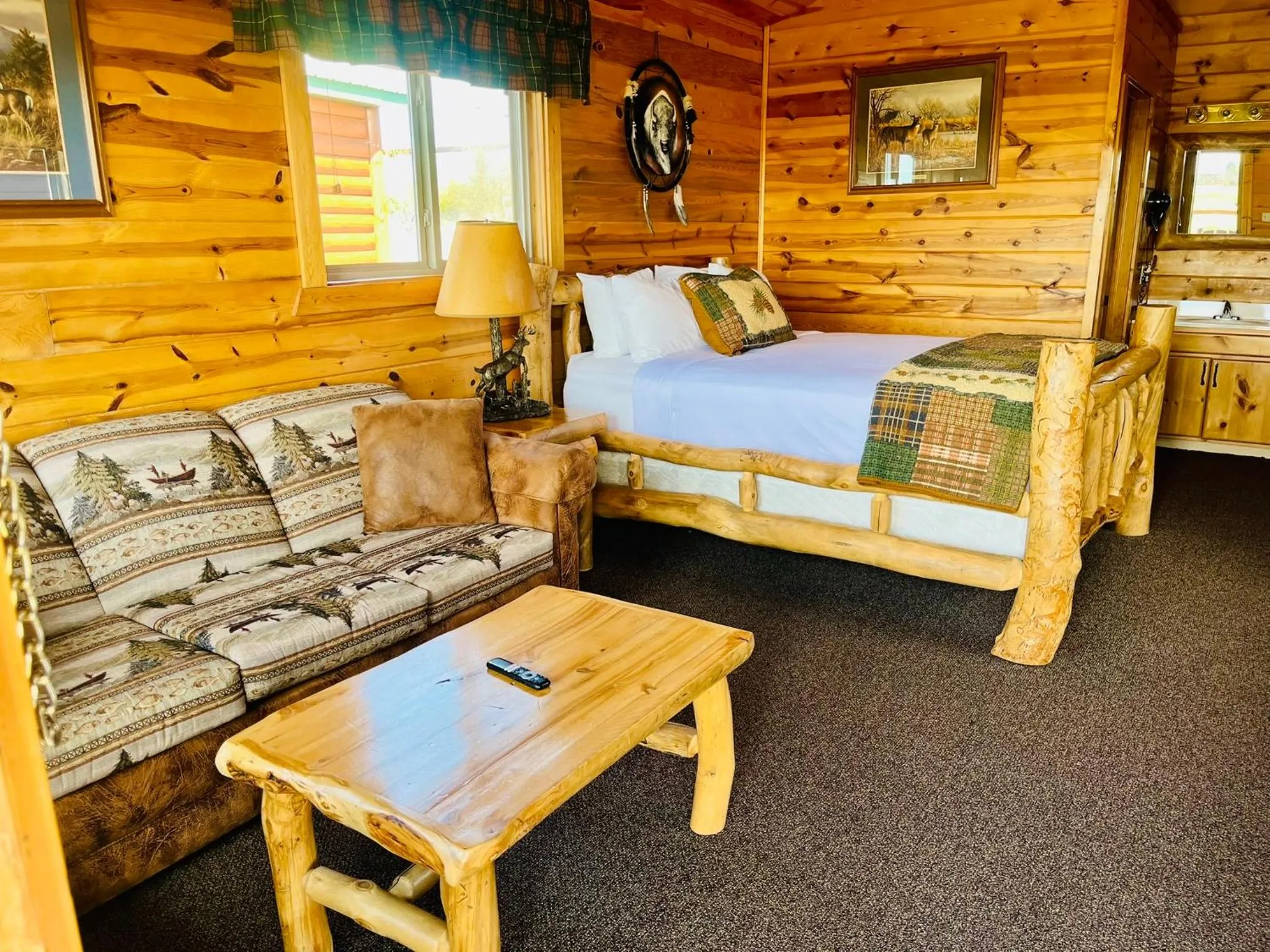 Bed in Badlands Frontier Cabins