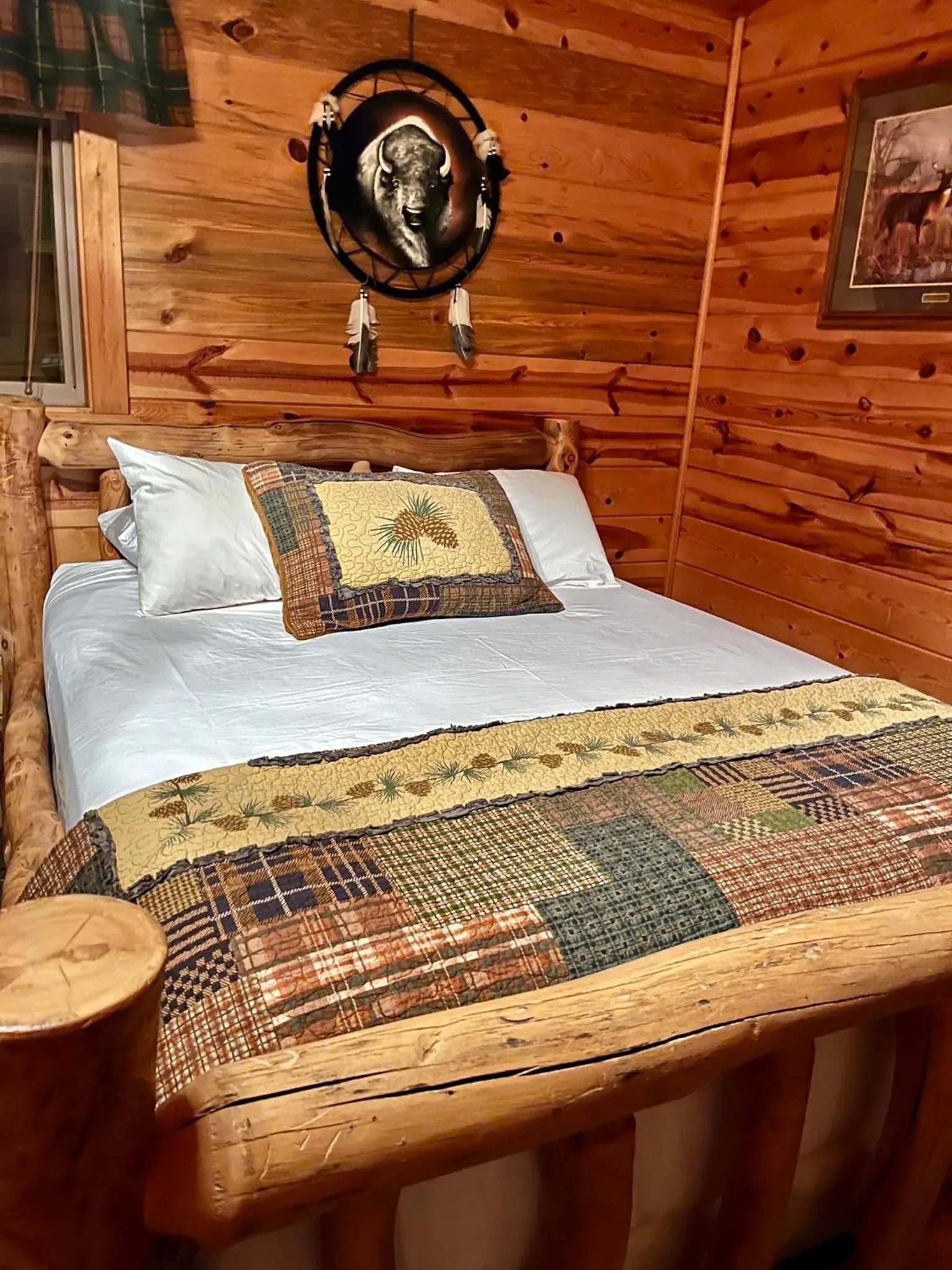 Bed in Badlands Frontier Cabins