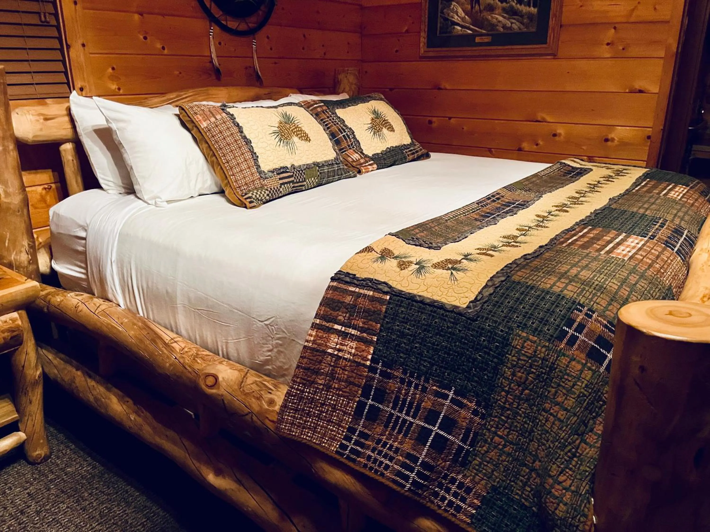 Bed in Badlands Frontier Cabins