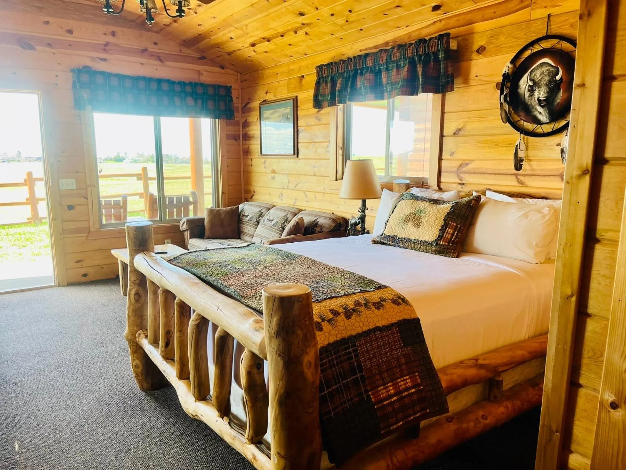 Bed in Badlands Frontier Cabins