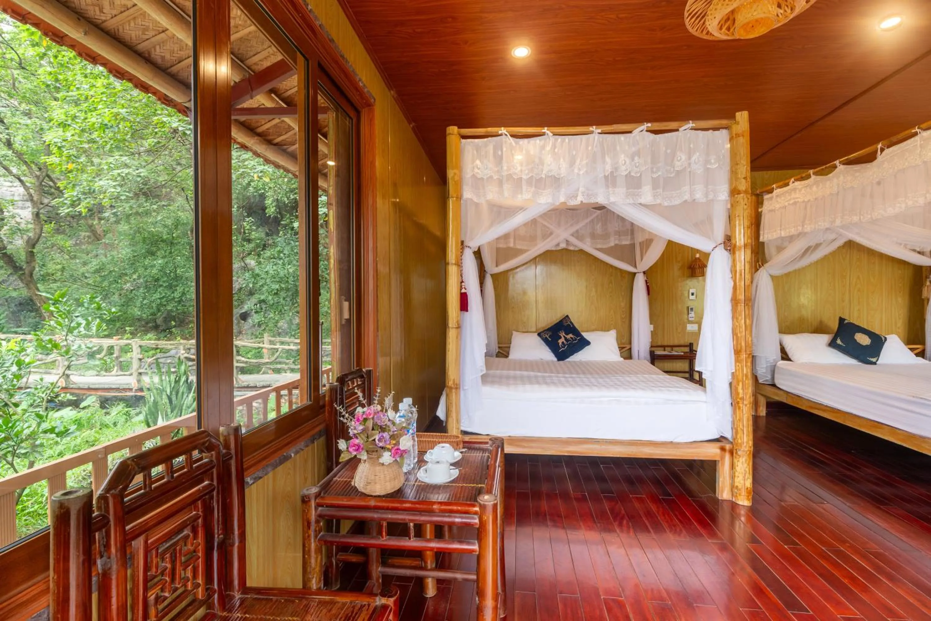 Balcony/Terrace, Bed in Lotus Field Homestay