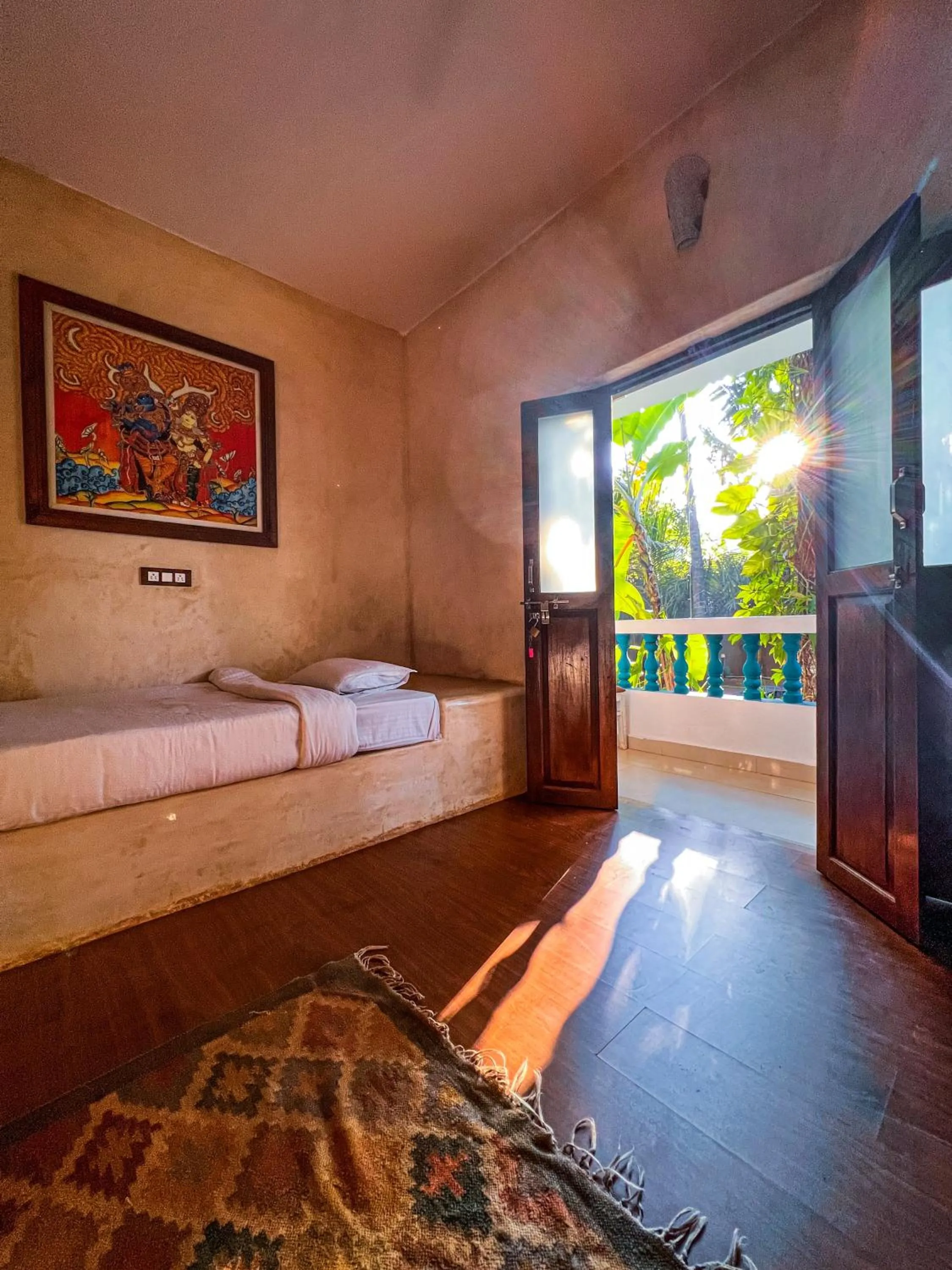 Bed in Nalanda Retreat Goa By Mandrem Beach