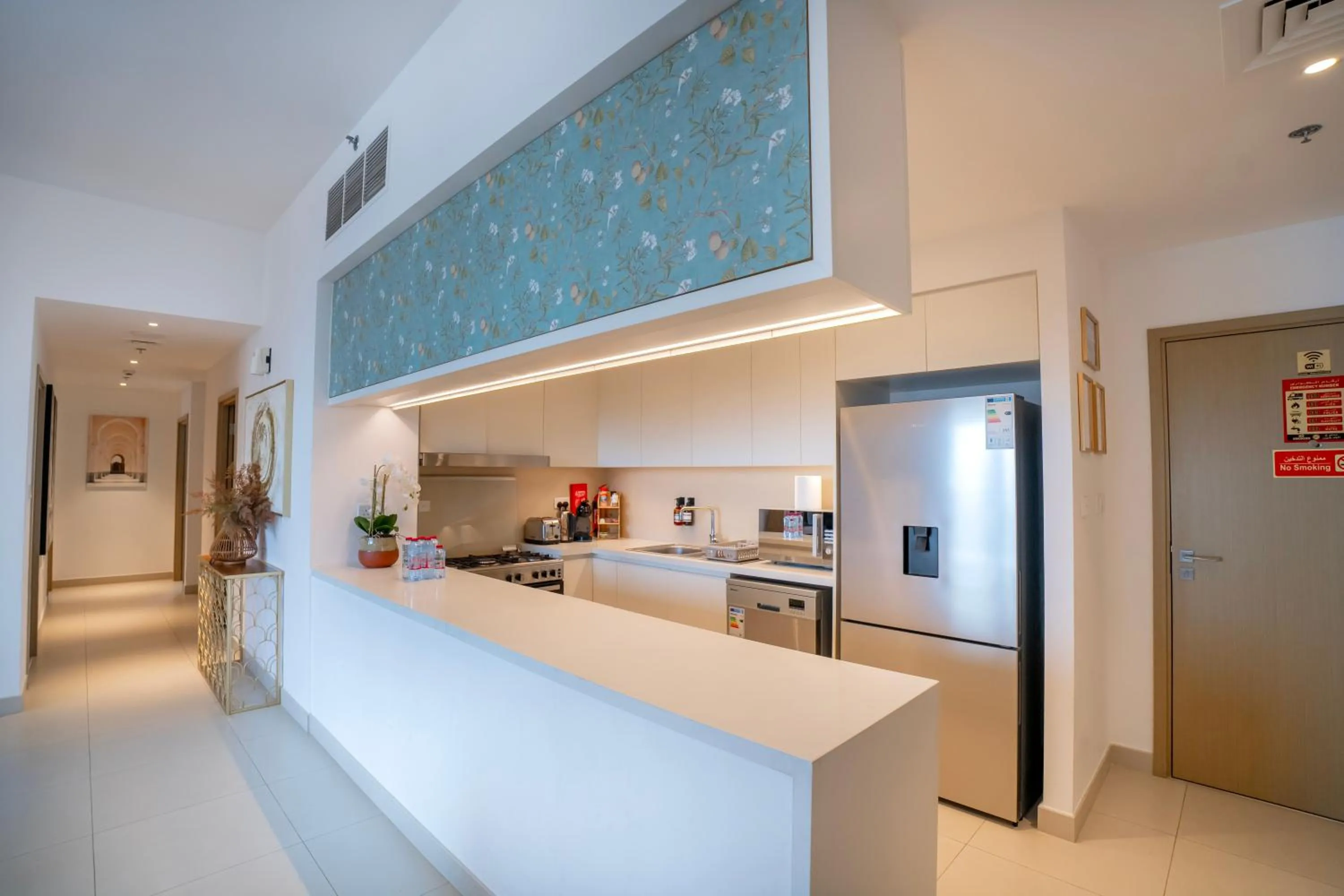 Kitchen or kitchenette in 3BR Haven with Burj Views by MagnoliasVHR