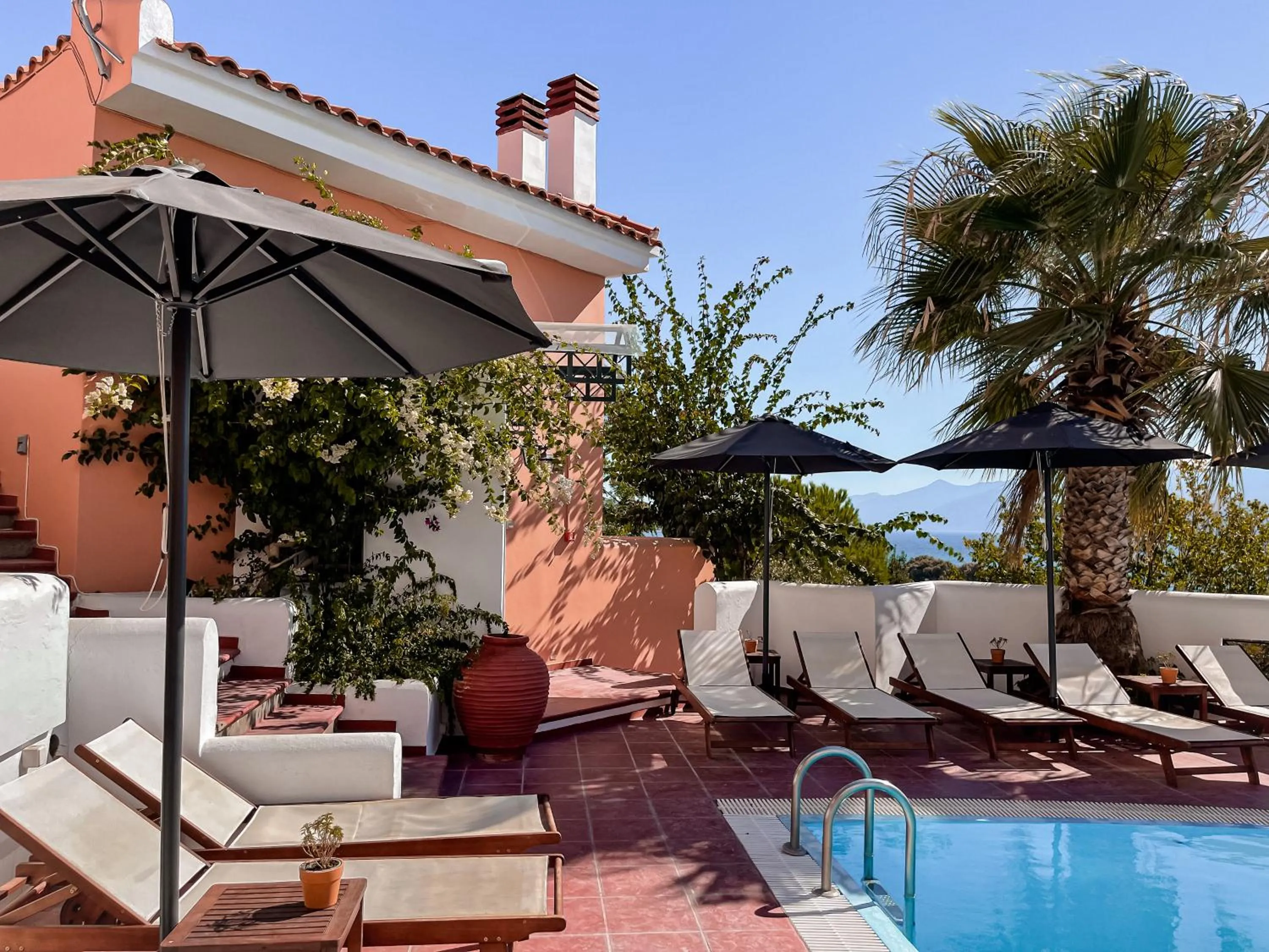 Pool view in Nisea Hotel Samos