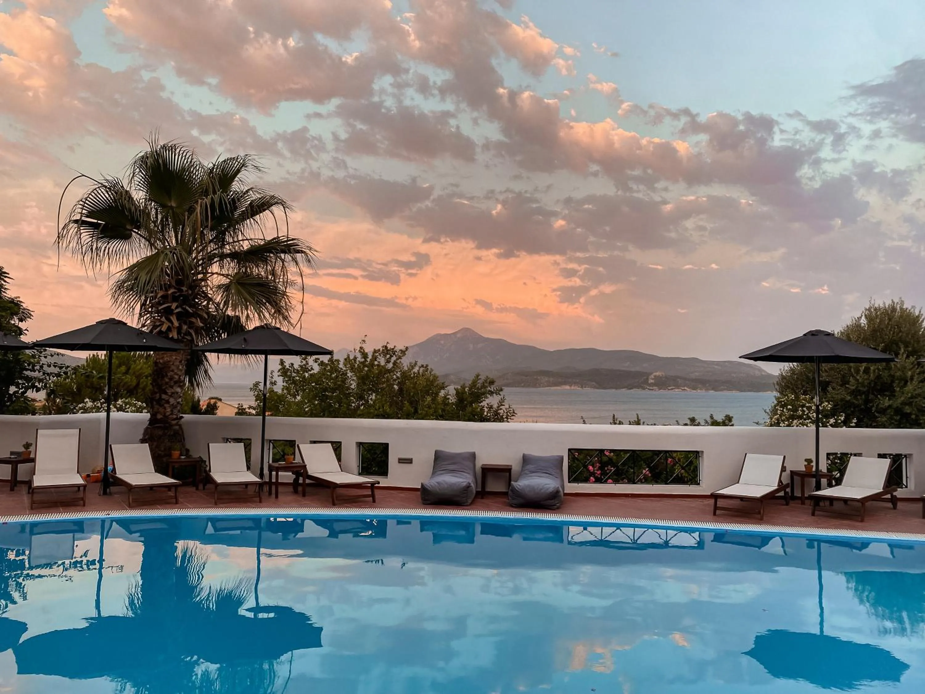 Pool view in Nisea Hotel Samos