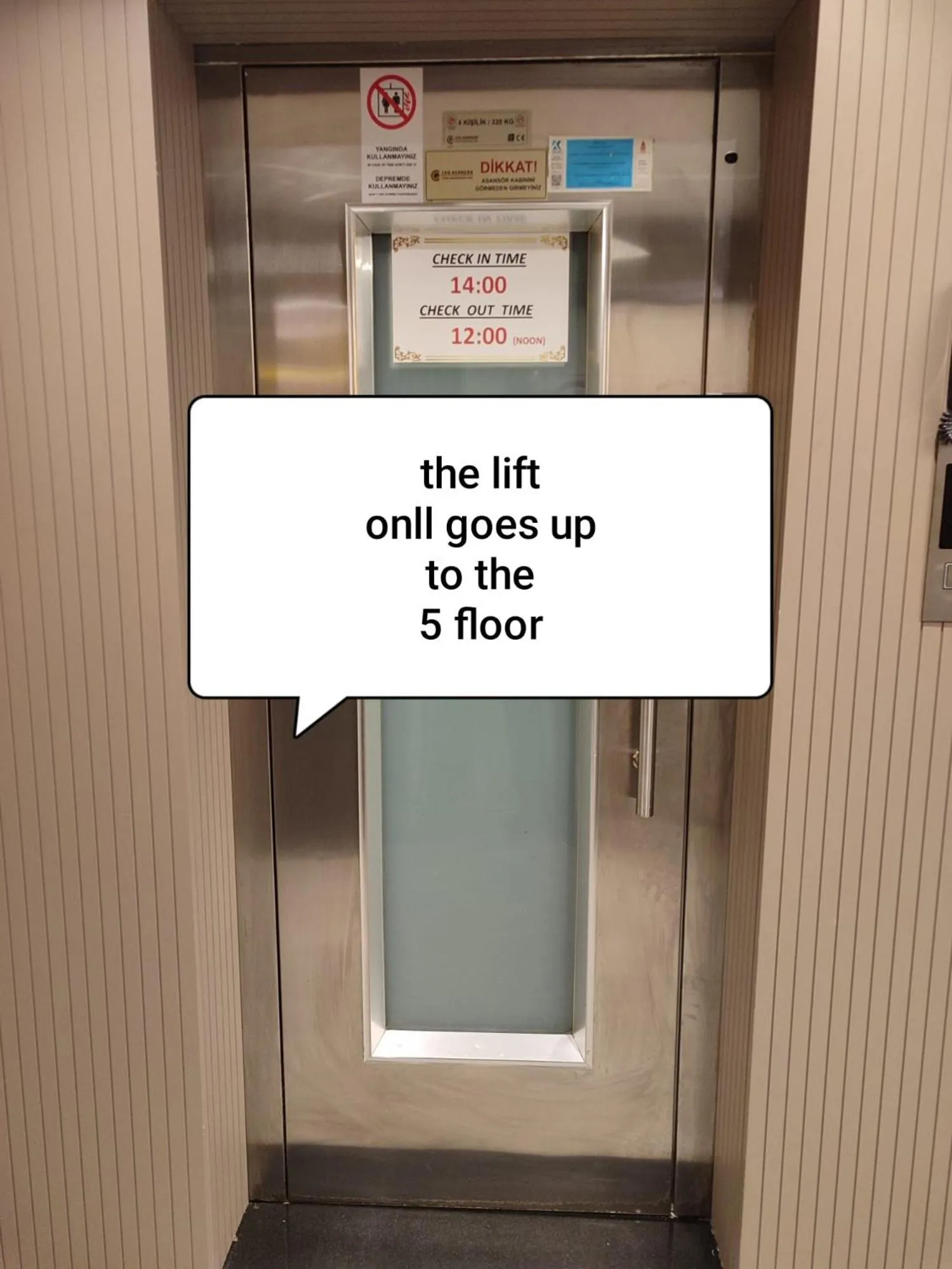 elevator in Miss City Hotel Taksim