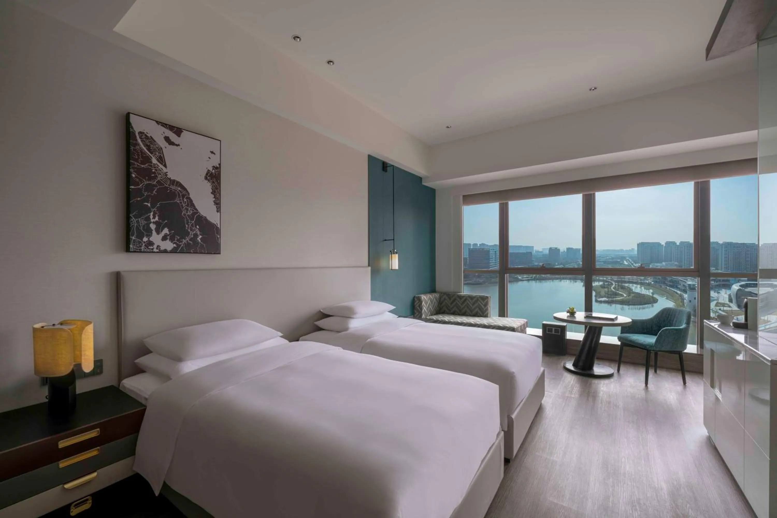 View (from property/room), Bed in Hyatt Centric Lakeside Ningbo