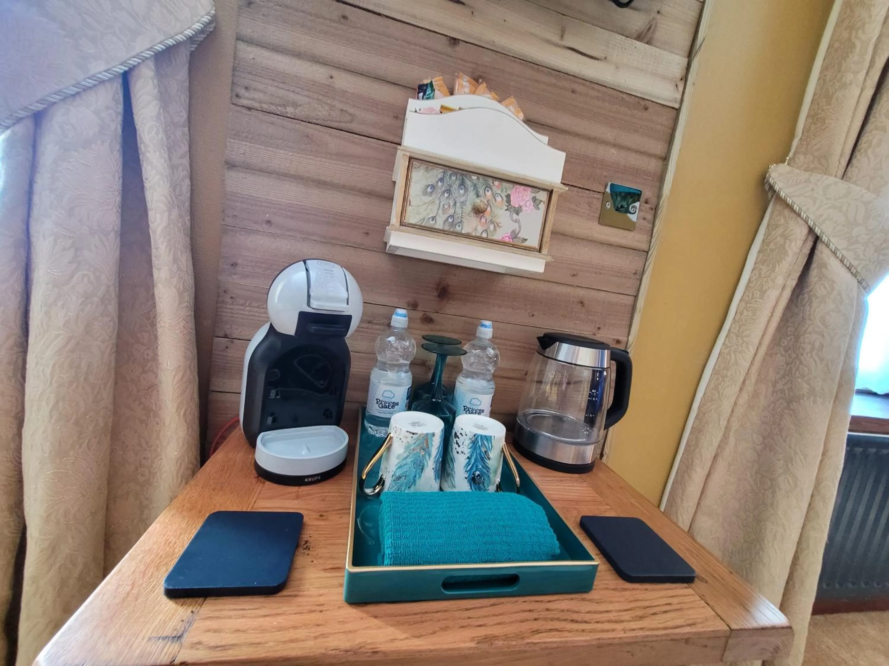 Coffee/tea facilities in Hideaway Escapes, Farmhouse B&B & Holiday Home, Ideal family stay or Romantic break, Friendly animals on our smallholding in beautiful Pembrokeshire setting close to Narberth