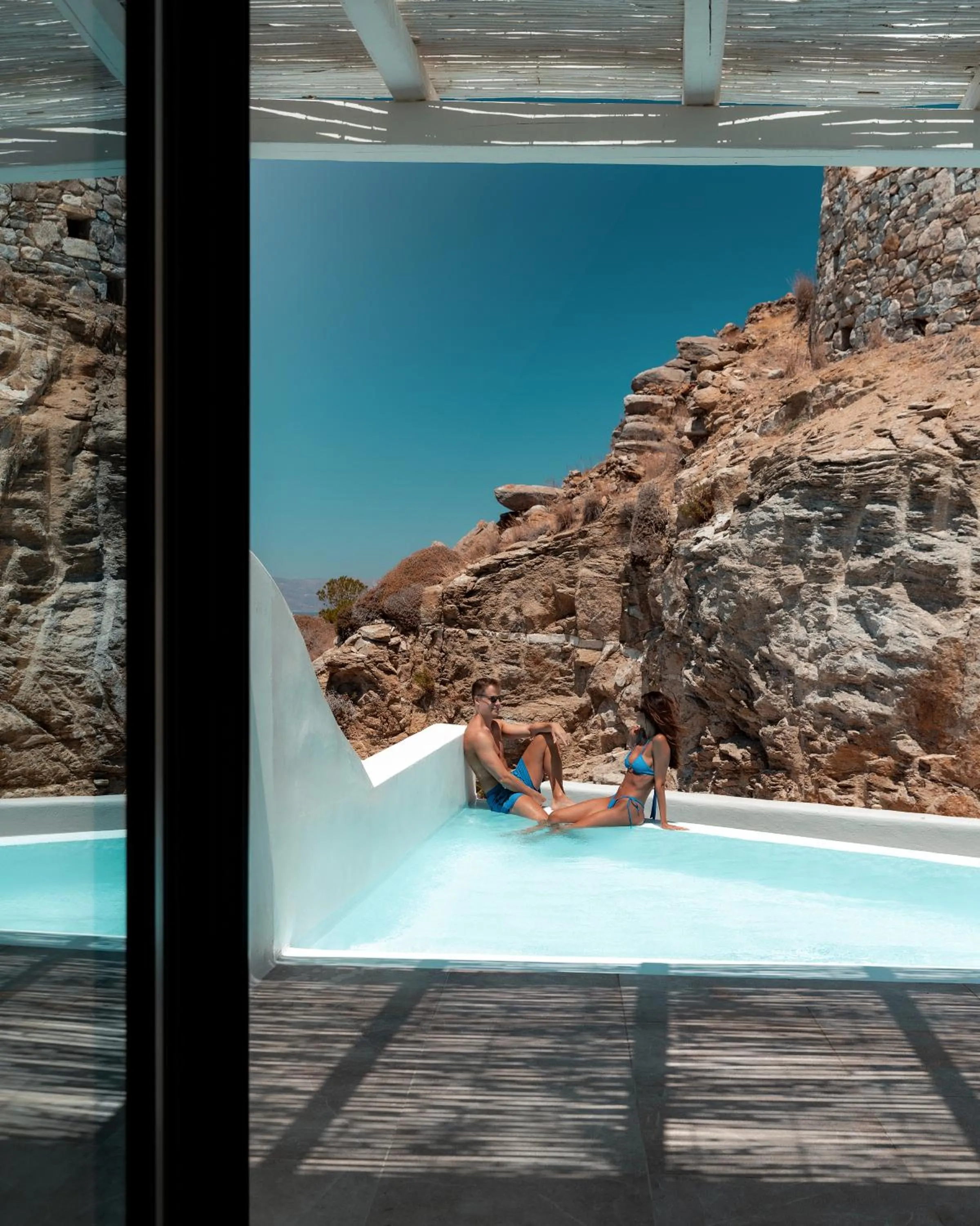 Pool view in Arocaria Mykonos