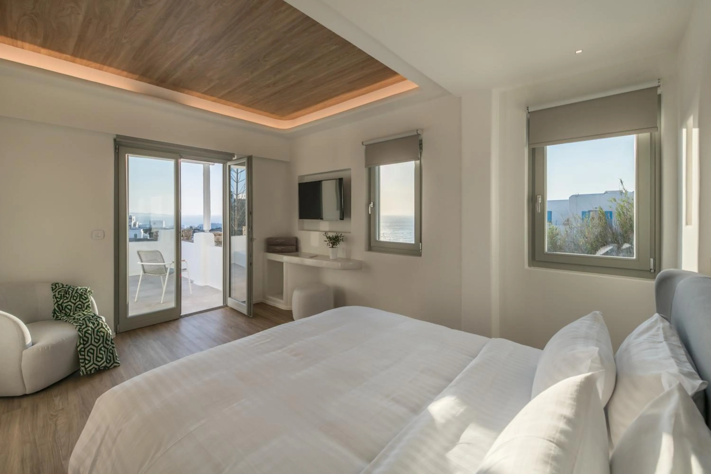 Bedroom, Bed in Arocaria Mykonos