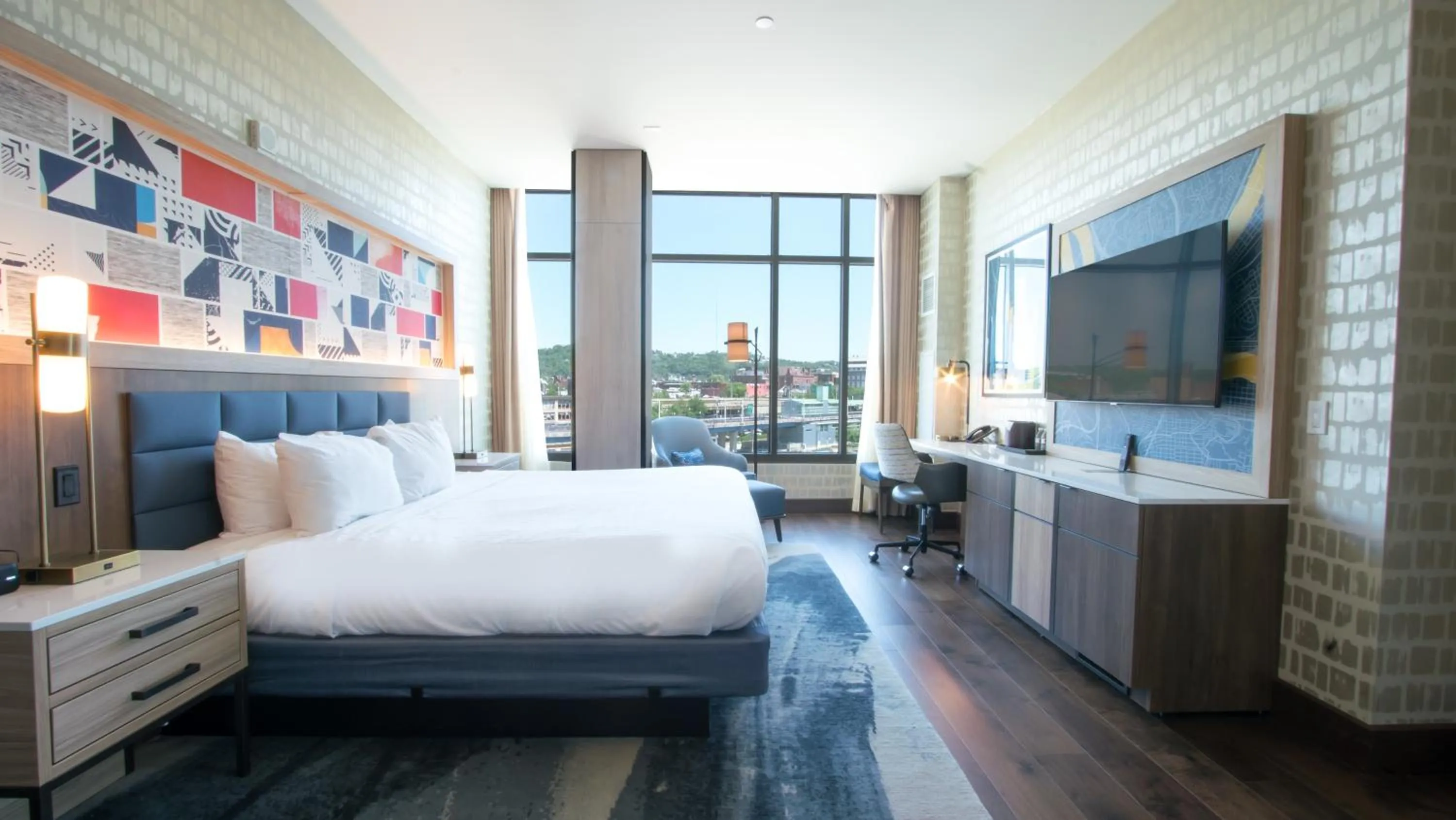 Bedroom, Bed in The Landing Hotel at Rivers Casino Pittsburgh