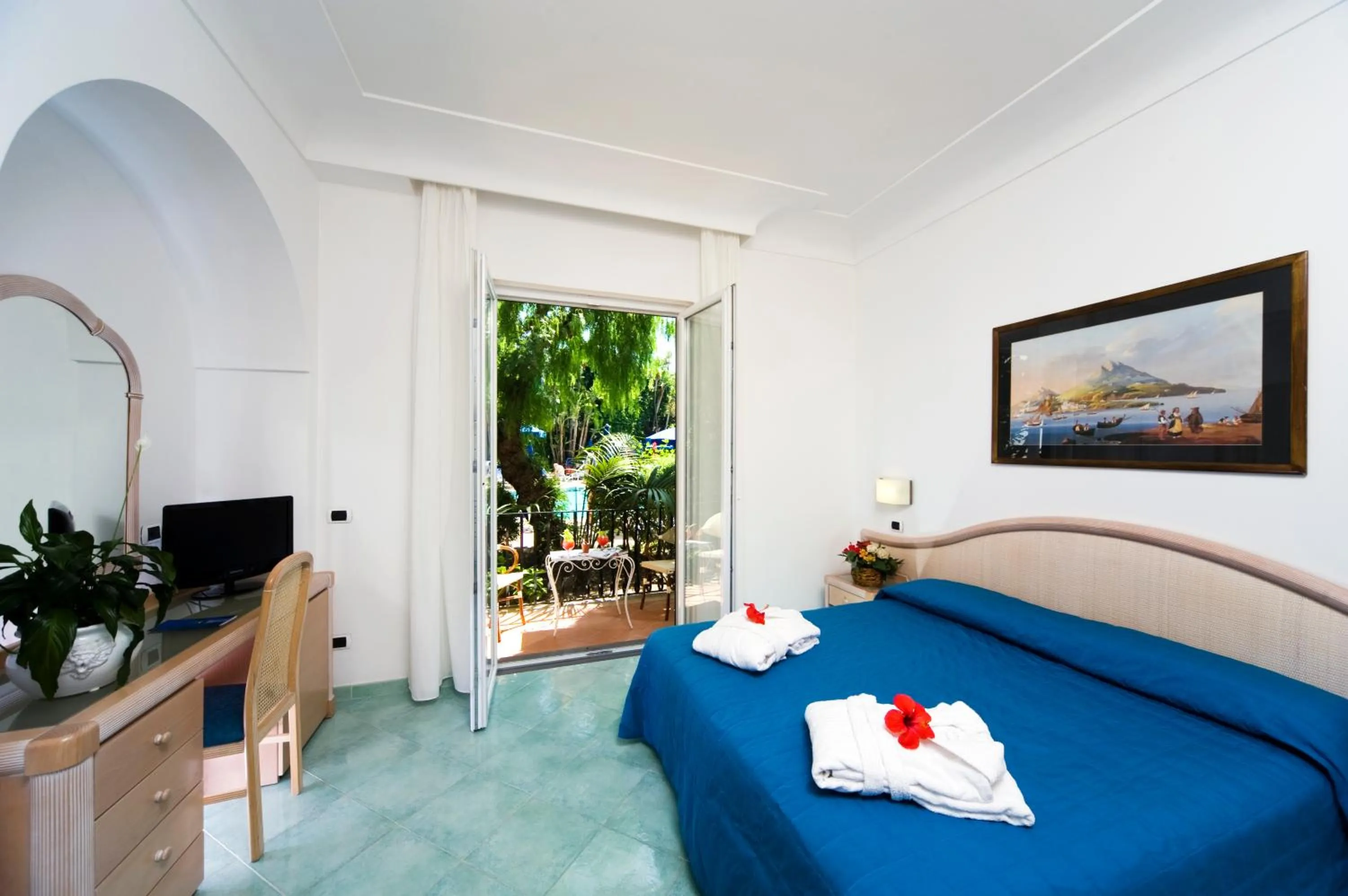 Pool view, Bed in Hotel Floridiana Terme