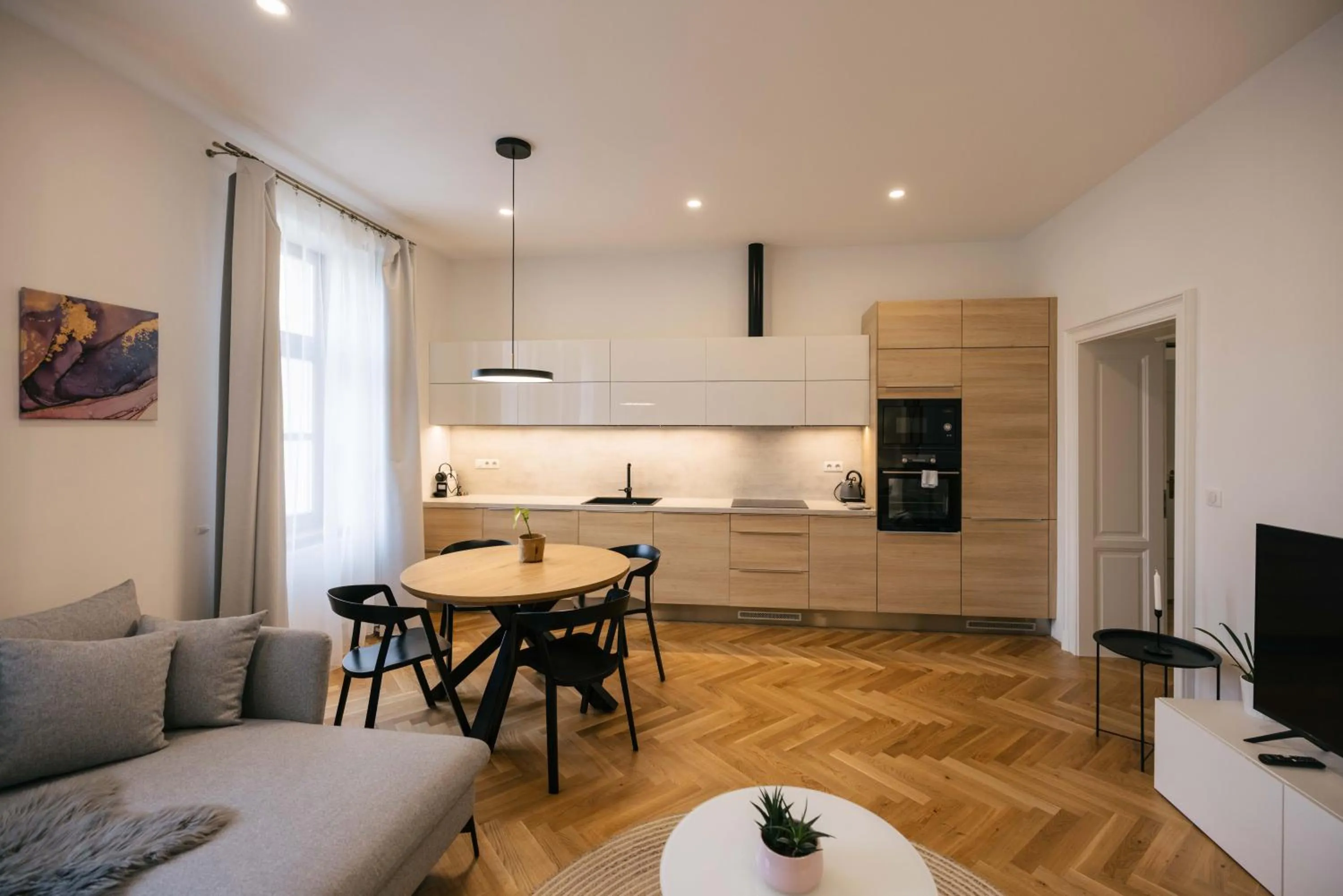 Kitchen or kitchenette in Apartmány Marienhof