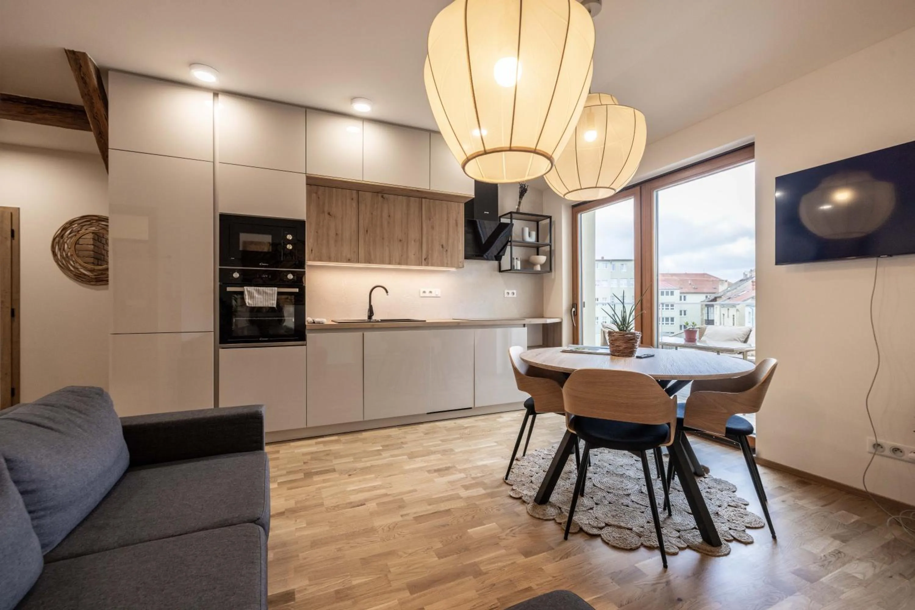 Kitchen or kitchenette in Apartmány Marienhof