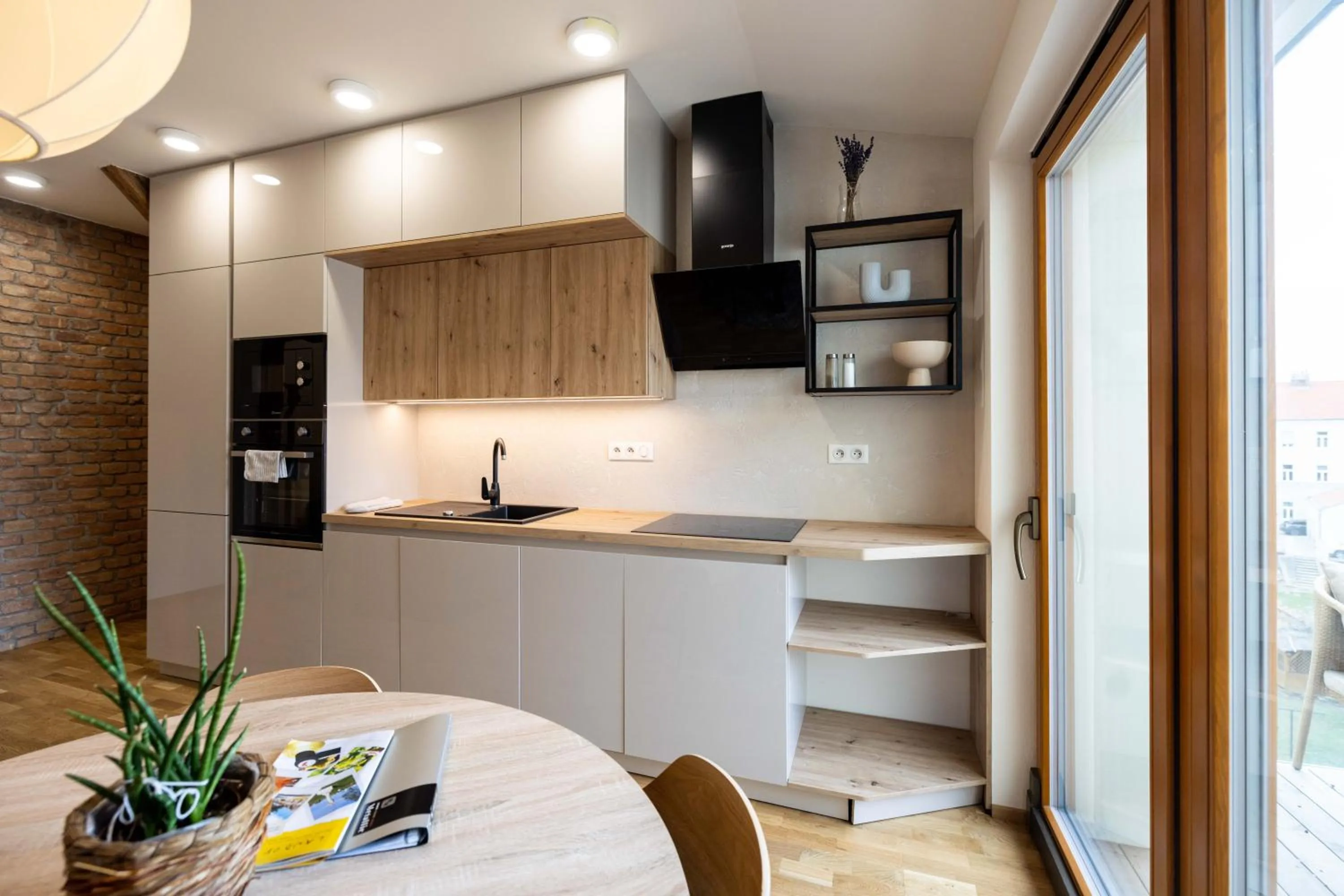 Kitchen or kitchenette in Apartmány Marienhof