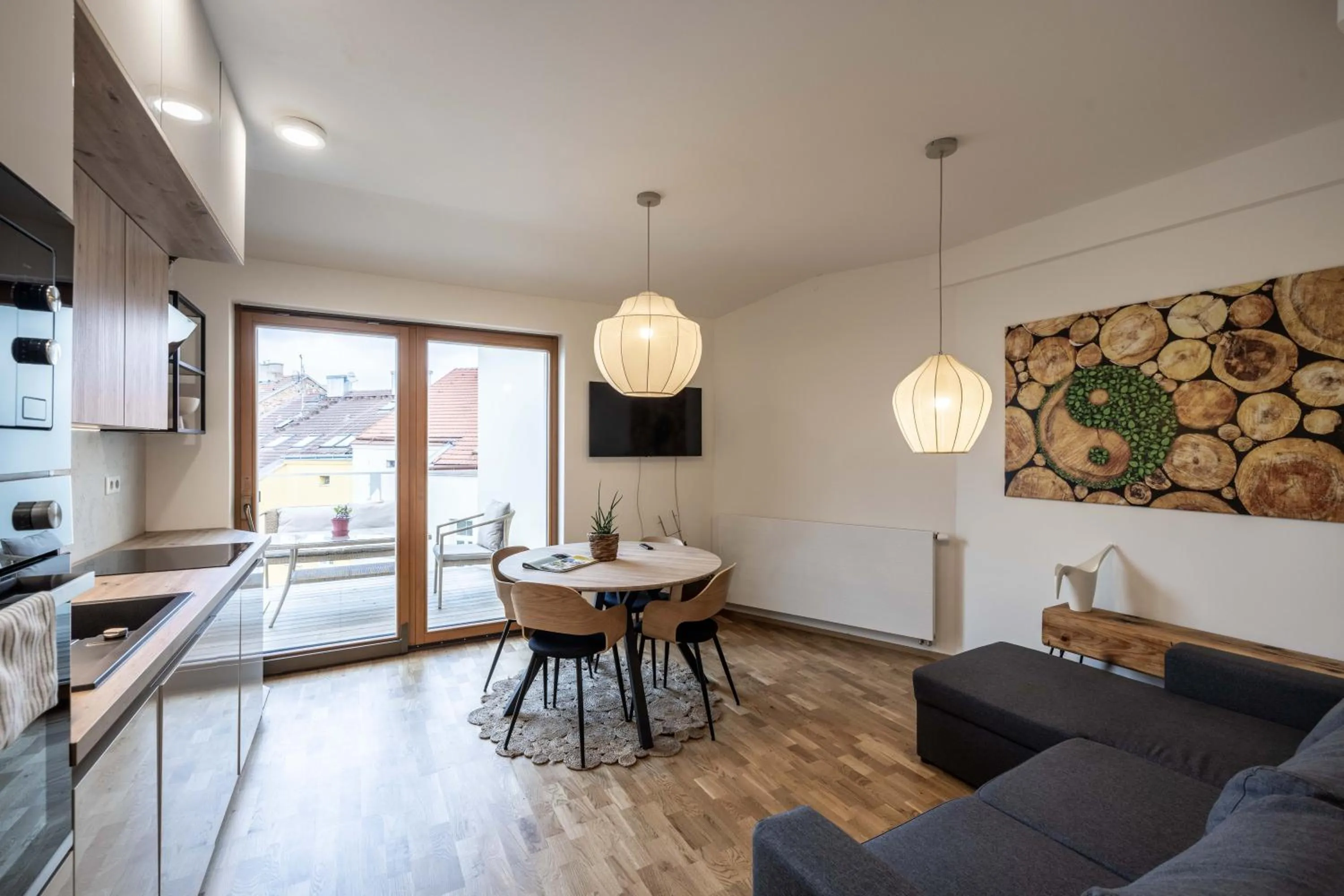 Kitchen or kitchenette in Apartmány Marienhof