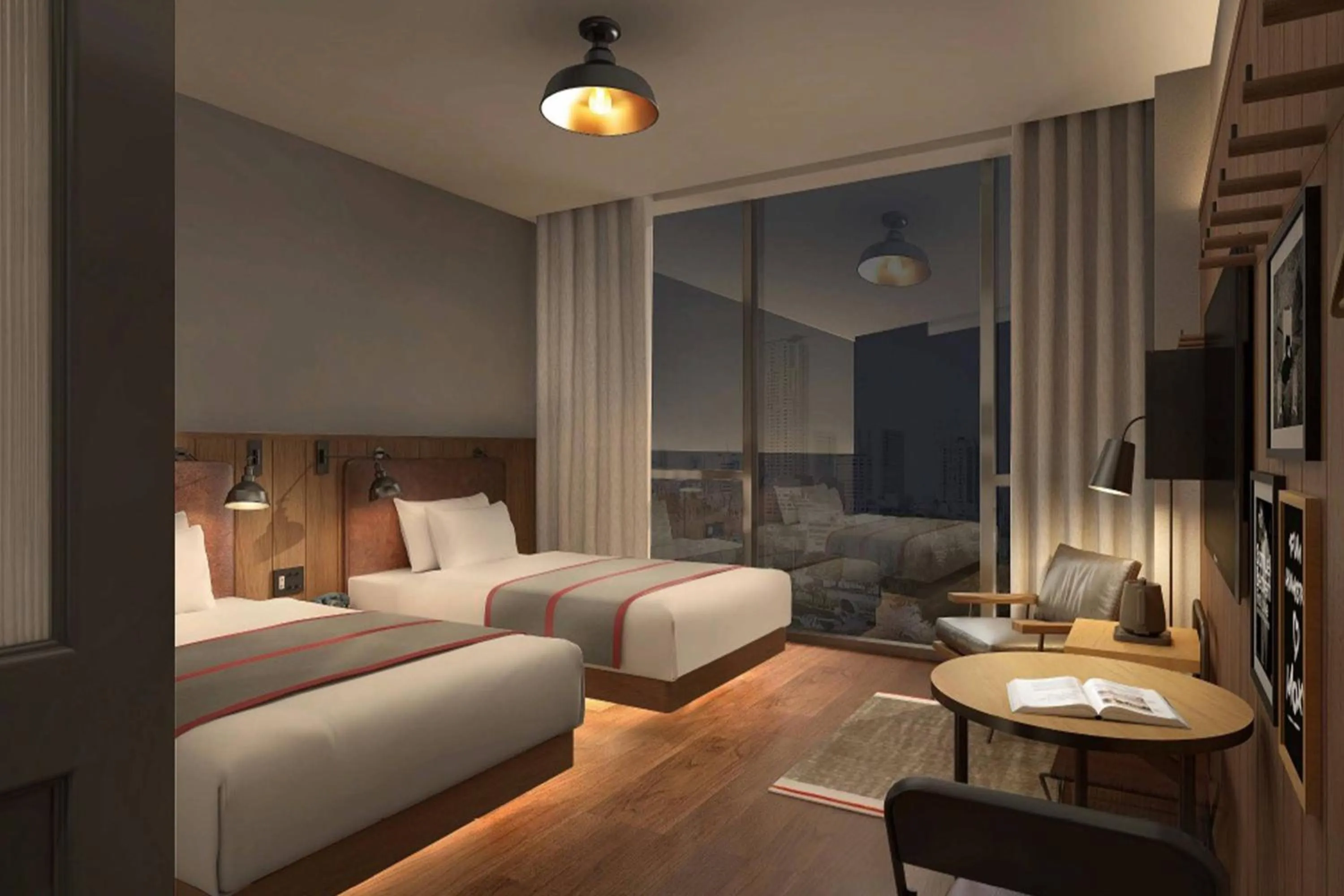 Photo of the whole room, Bed in Moxy Nanjing Jiangning