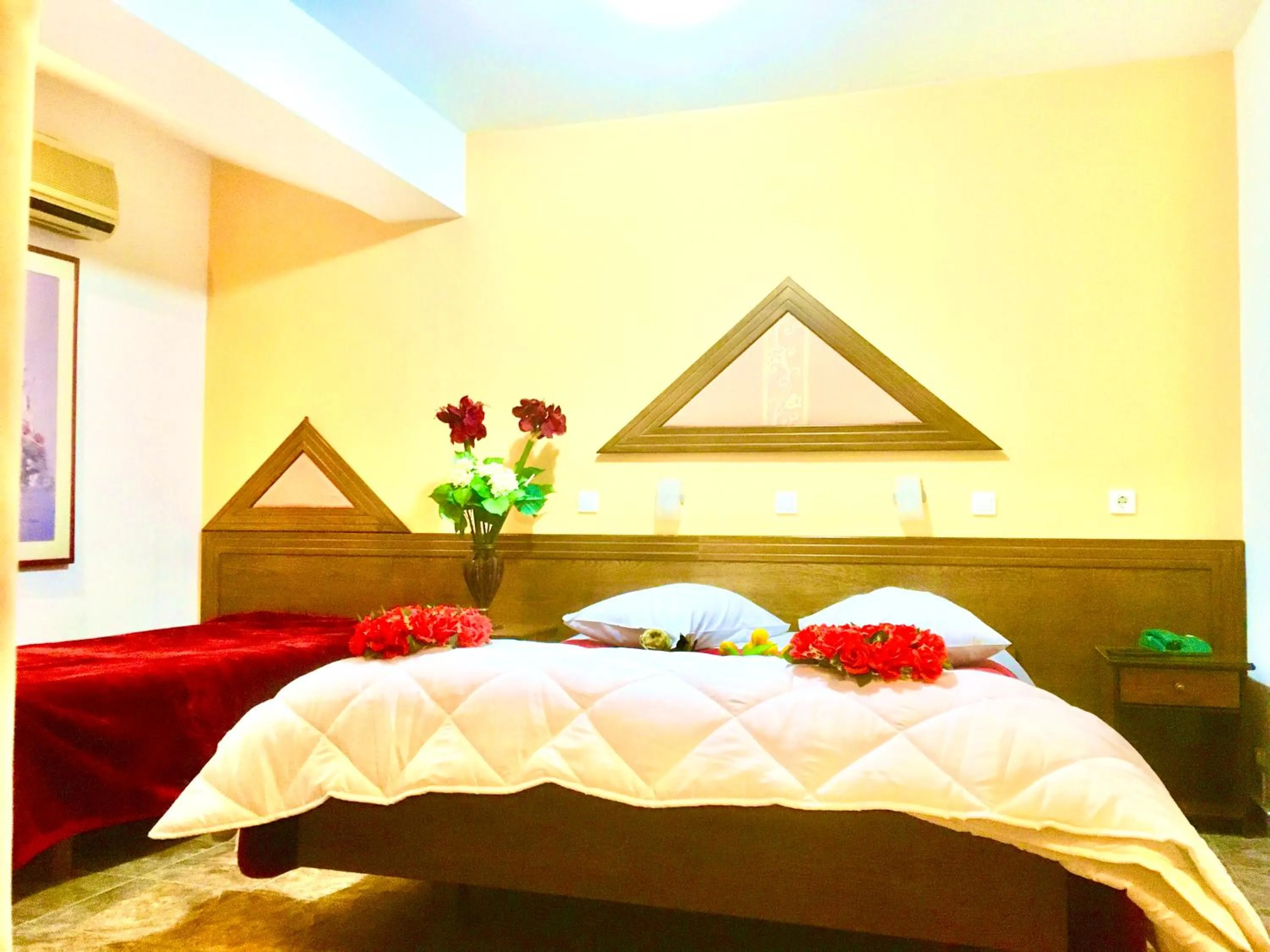 Bed in delphi aiolos center hotel panoramic view&yoga harmony hotel&rooms