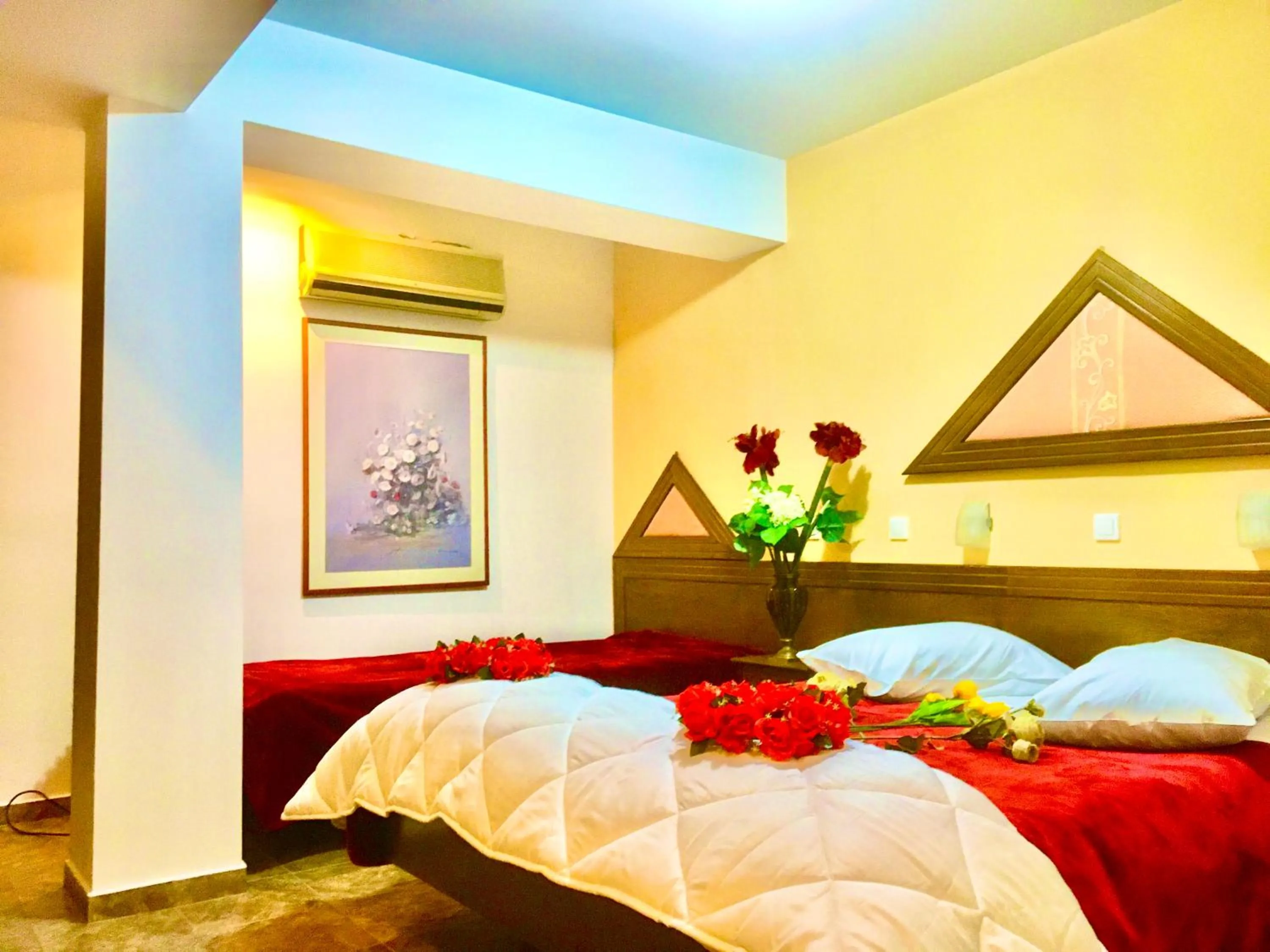 Bed in delphi aiolos center hotel panoramic view&yoga harmony hotel&rooms