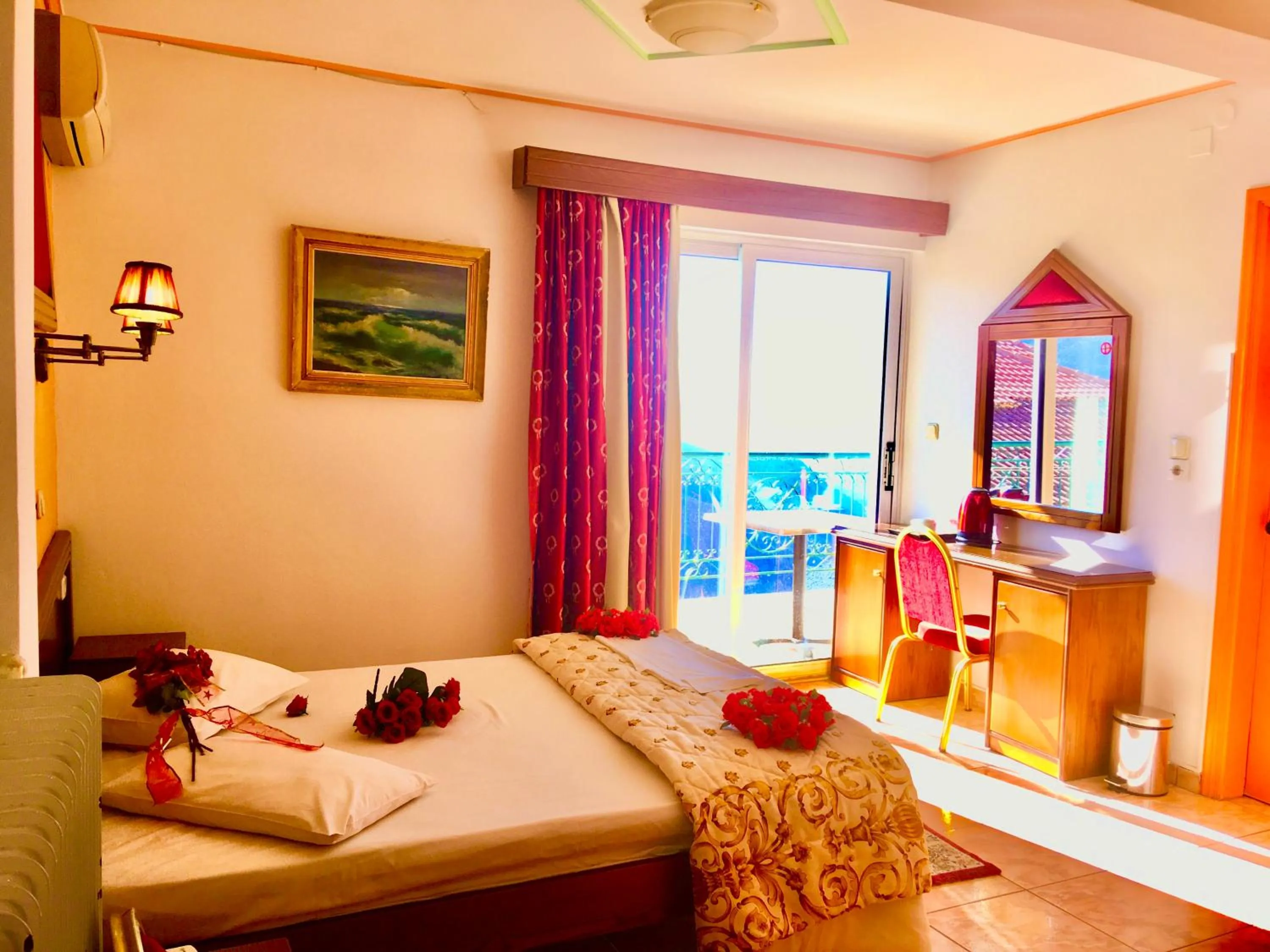 Bed in delphi aiolos center hotel panoramic view&yoga harmony hotel&rooms