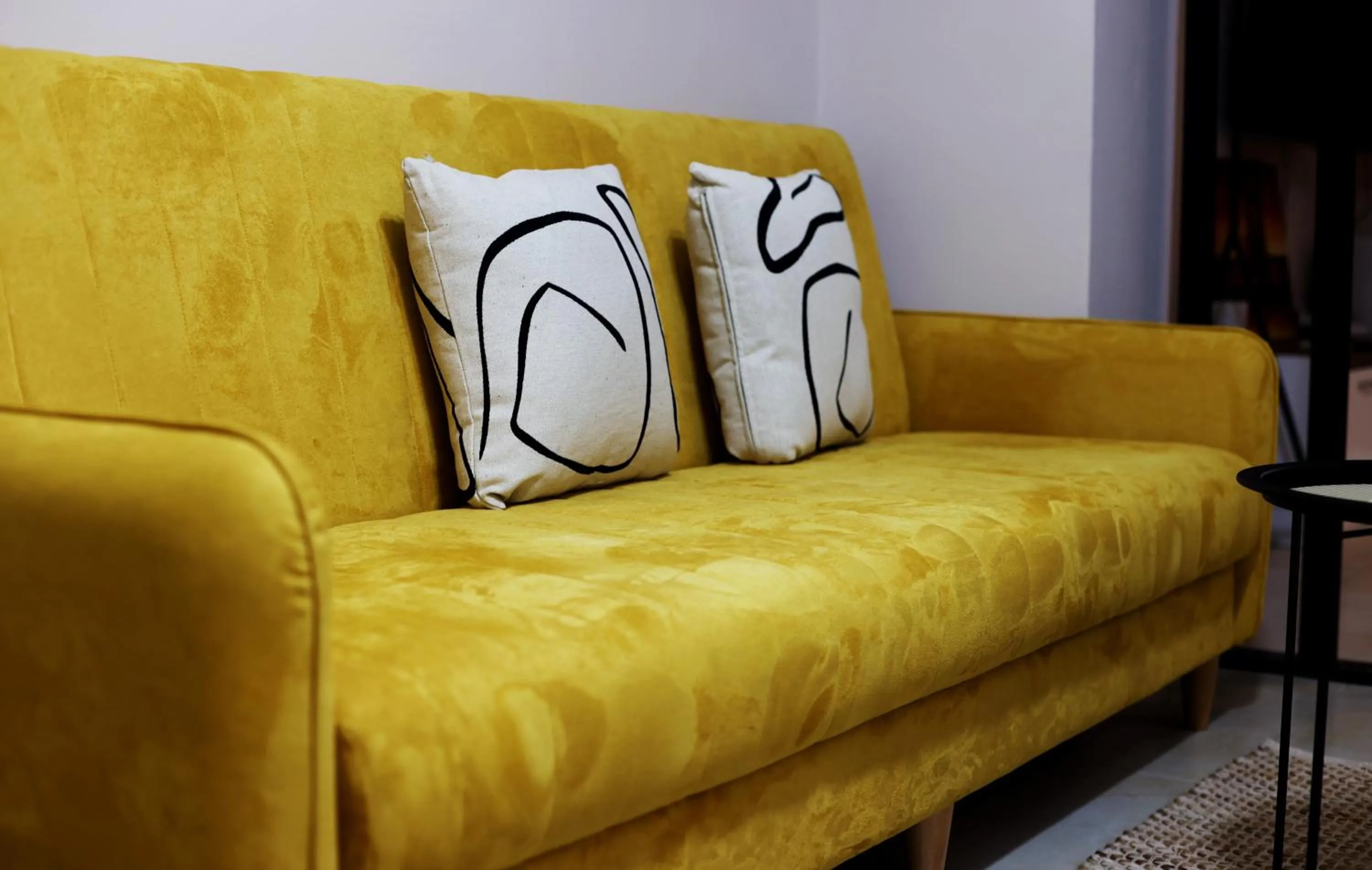 Seating area in Atomium apartments