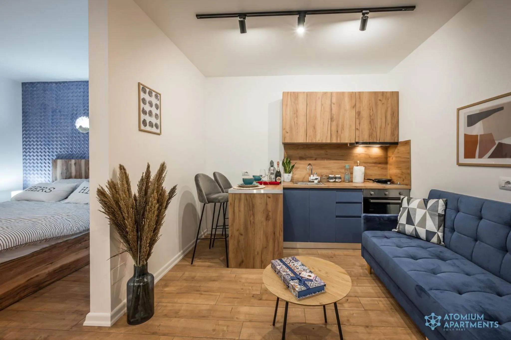 Kitchen or kitchenette, Bed in Atomium apartments