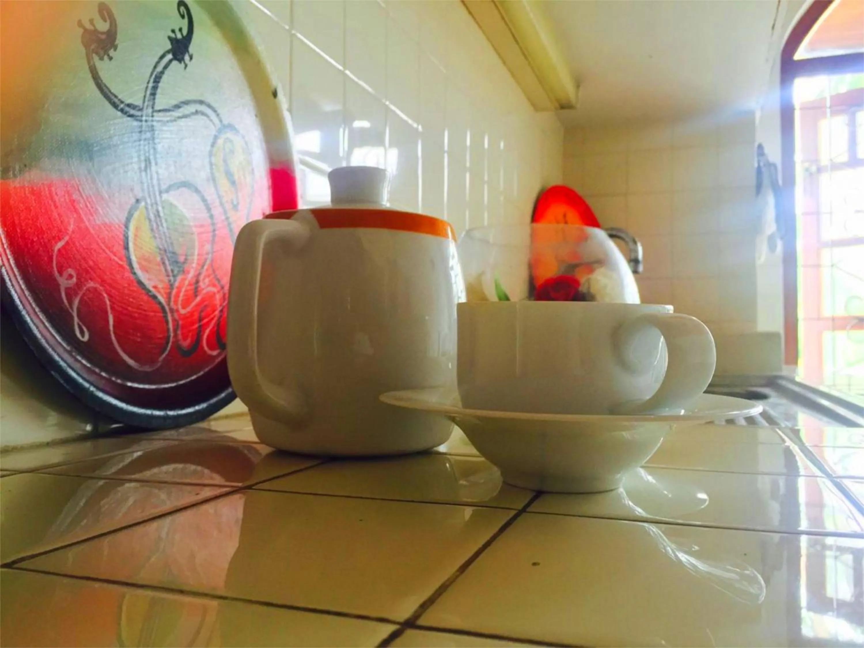 Communal kitchen in Chaya Villa Guest House