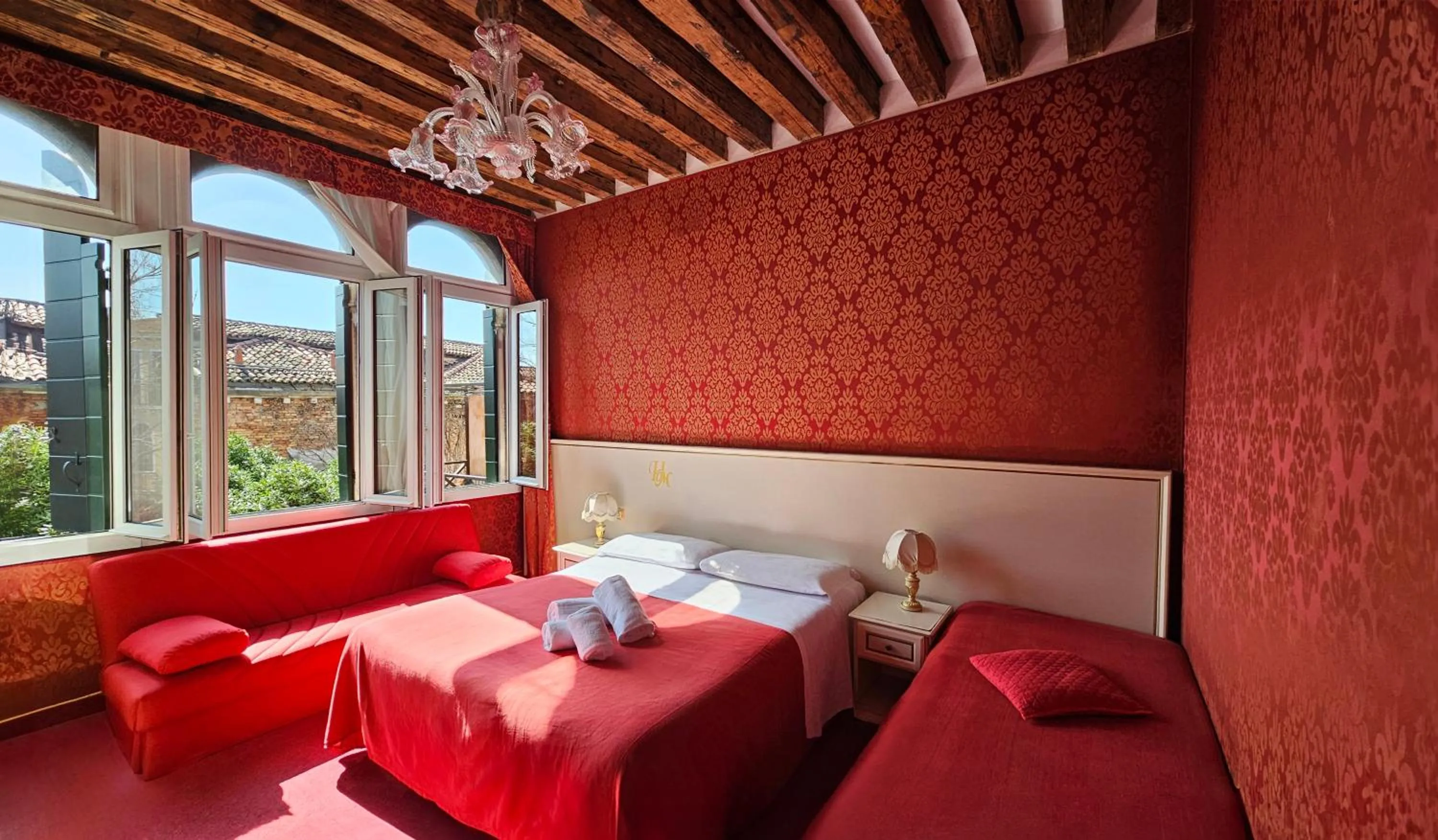 View (from property/room), Bed in Hotel Messner