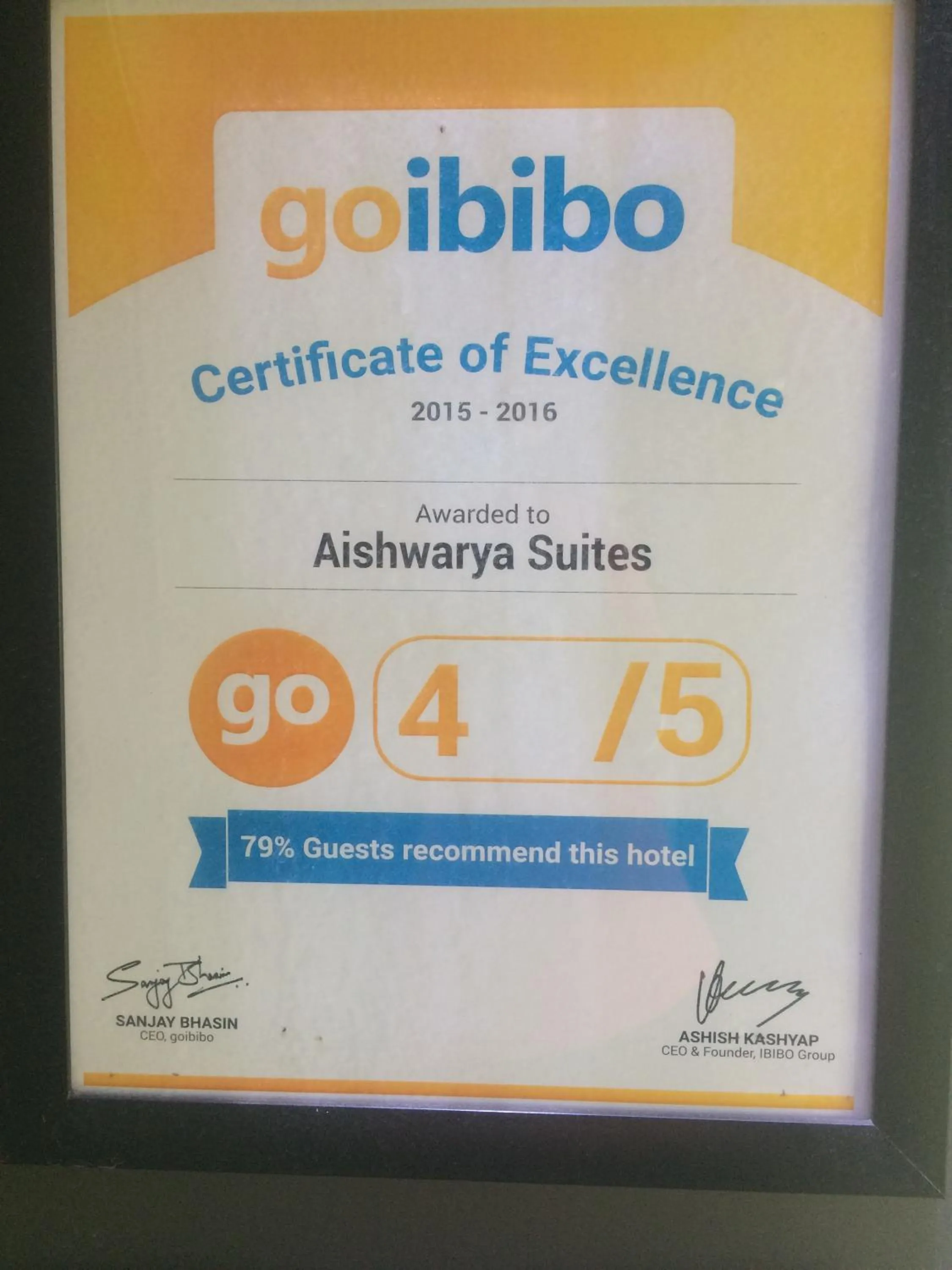Logo/Certificate/Sign in Aishwarya Suites