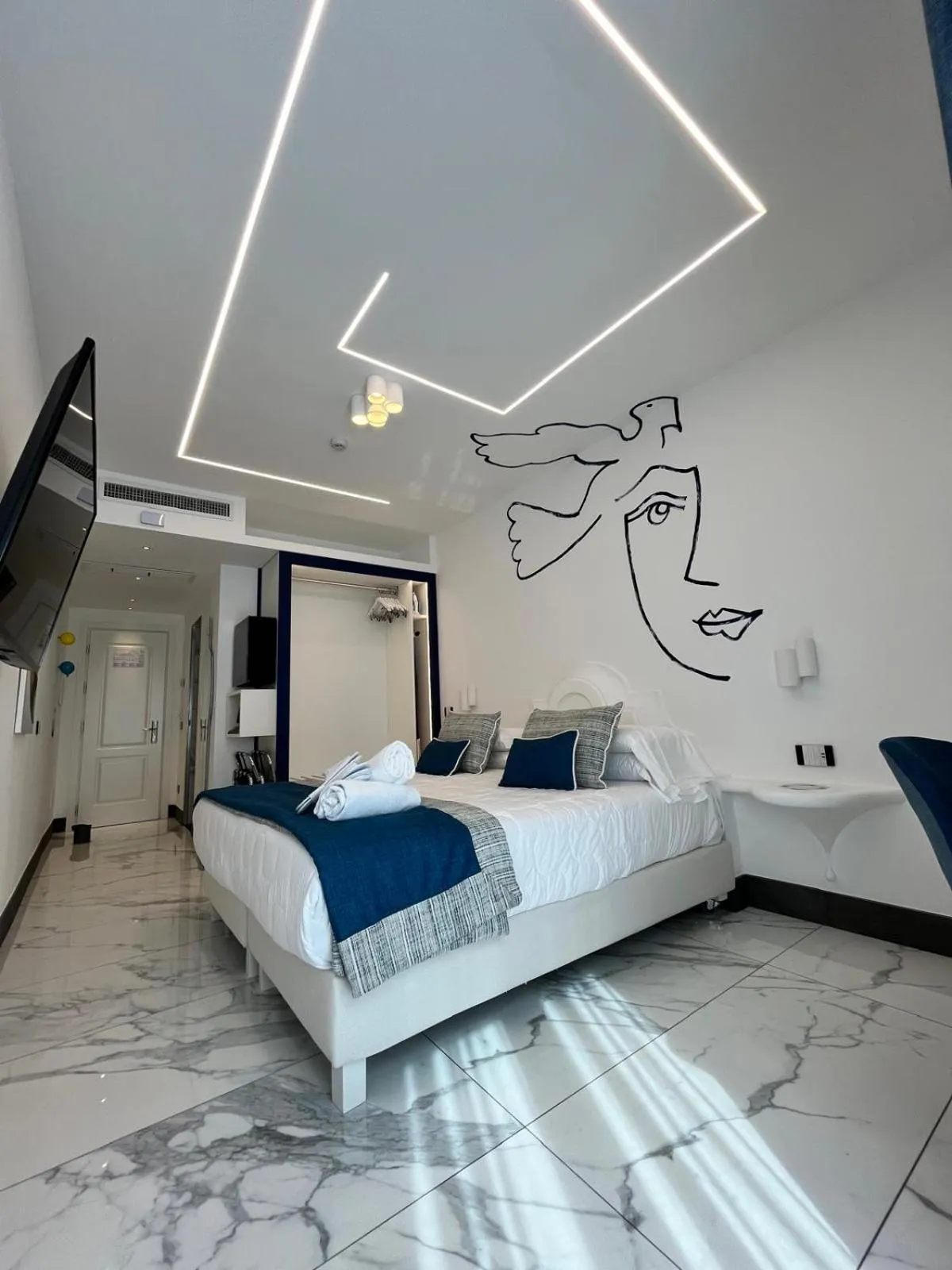 Bed in Positano Art Hotel Pasitea