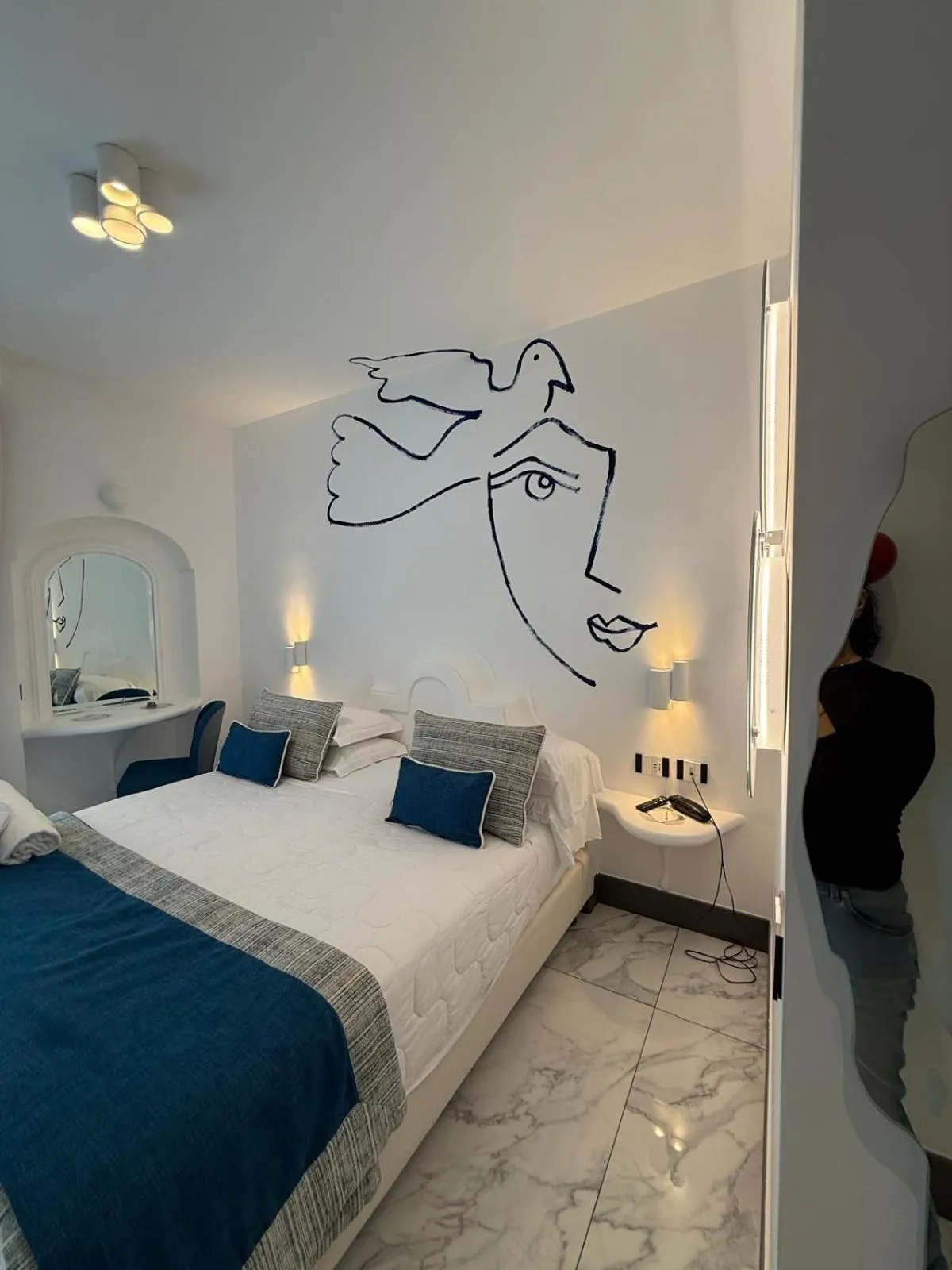 Bed in Positano Art Hotel Pasitea