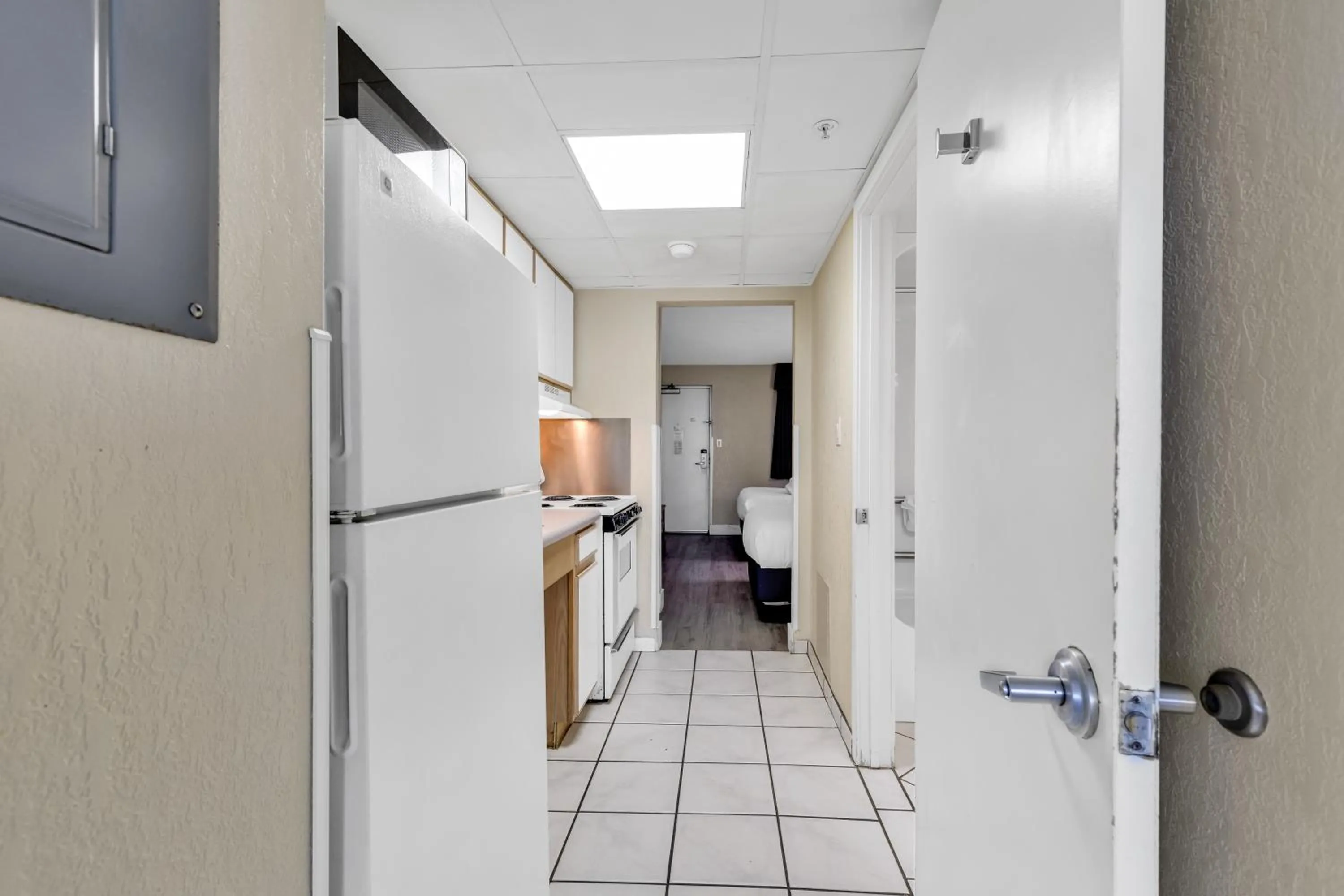 Kitchen or kitchenette in Oceanfront Boardwalk Condo w Private Balcony and Beach