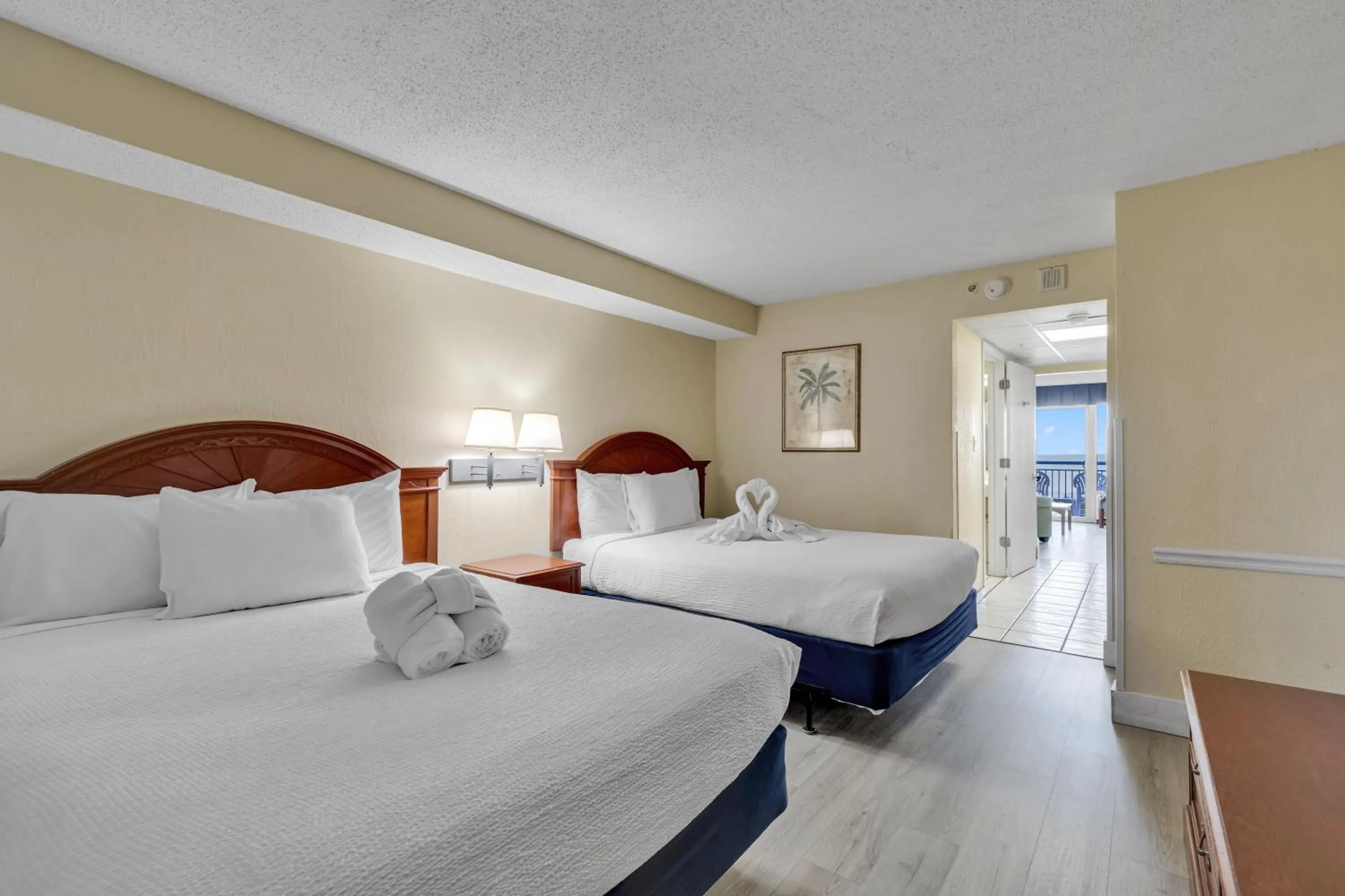 Bedroom, Bed in Oceanfront Boardwalk Condo w Private Balcony and Beach