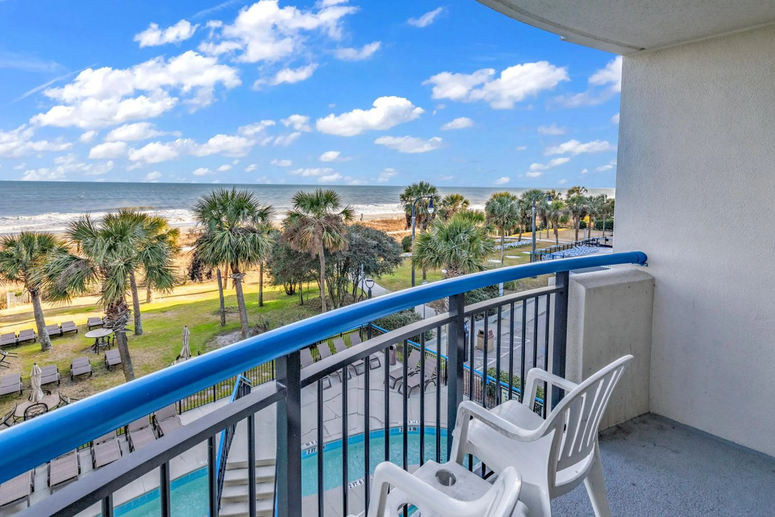 Balcony/Terrace in Oceanfront Boardwalk Condo w Private Balcony and Beach