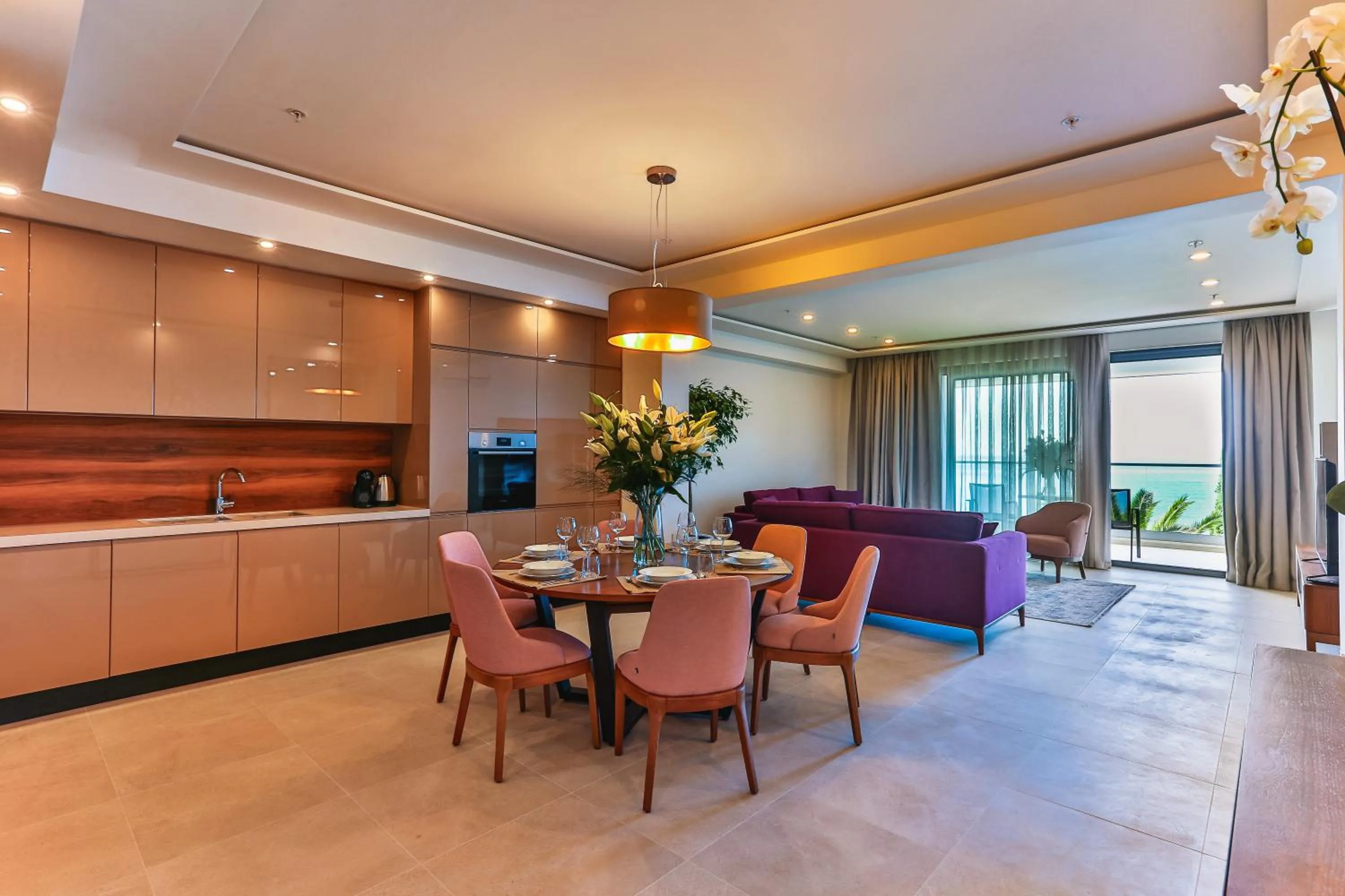 Living room in Sunraf Luxe Apartments