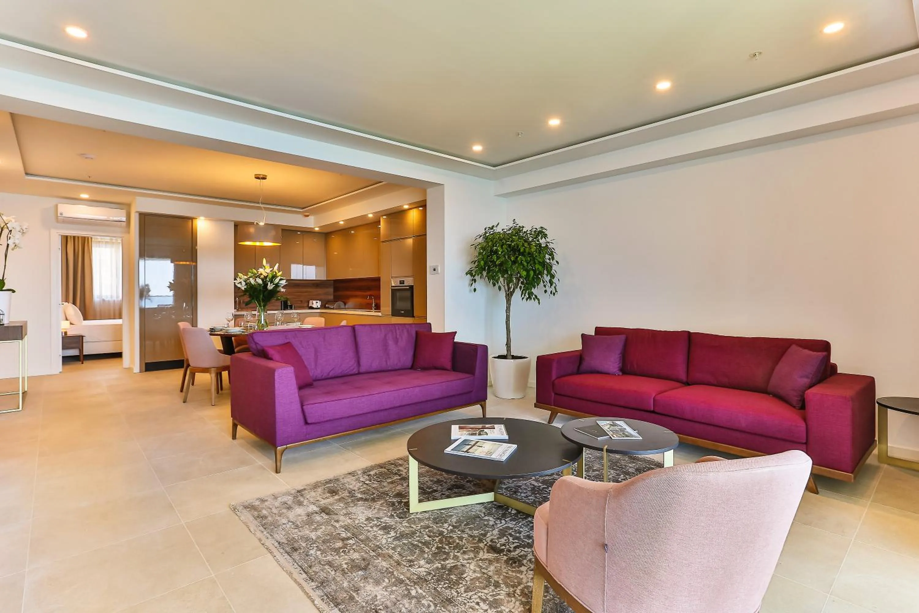 Living room in Sunraf Luxe Apartments