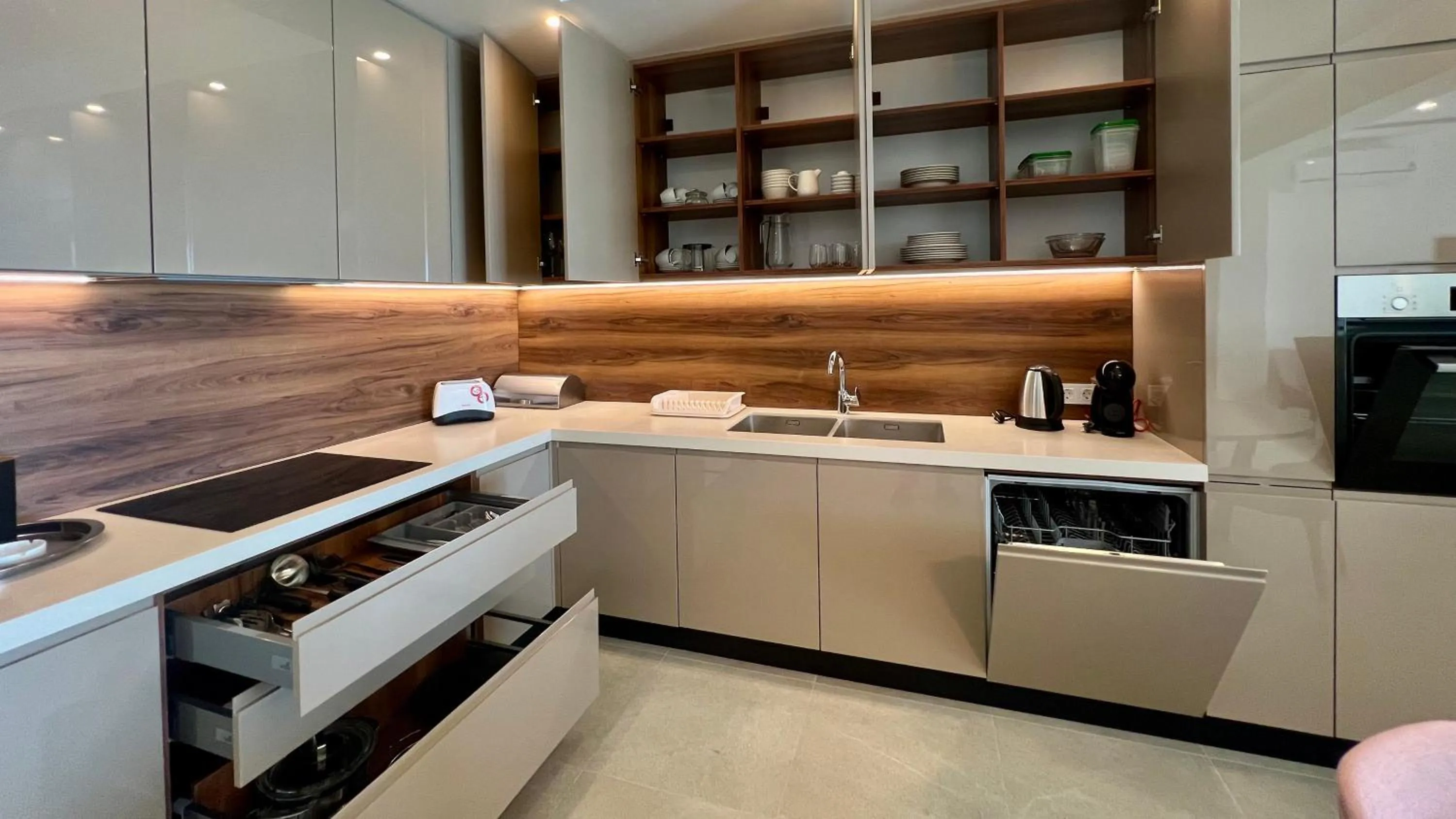 kitchen in Sunraf Luxe Apartments