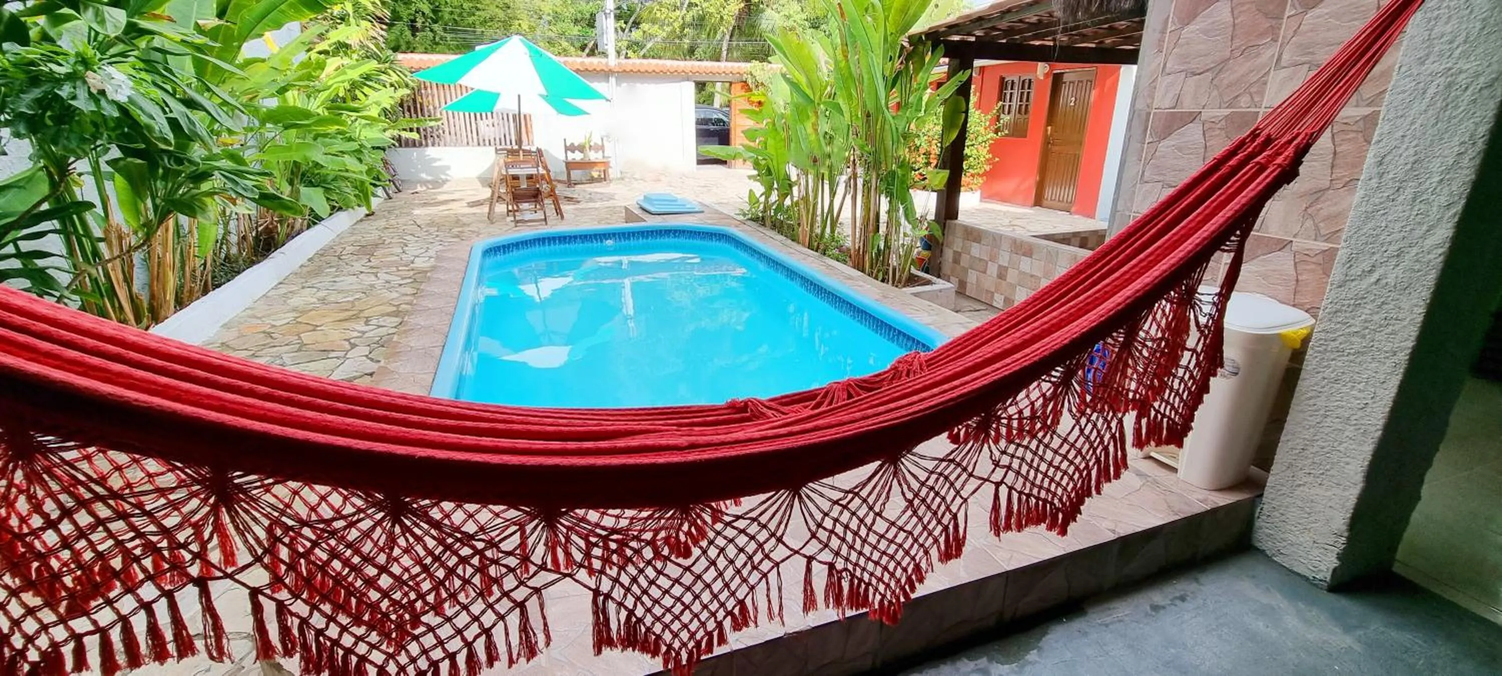 Pool view in Pousada Afrika