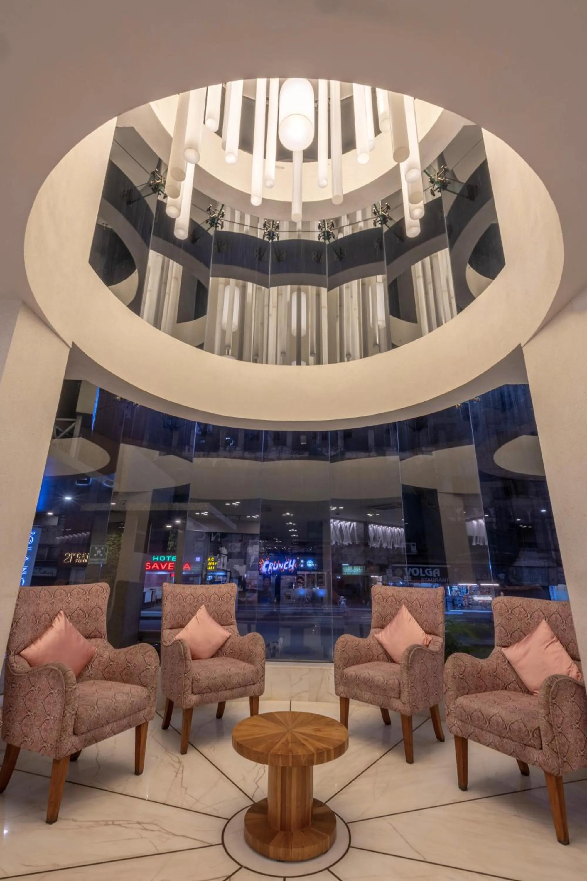 Seating area in De Glance Hotel, Near Surat Railway Station