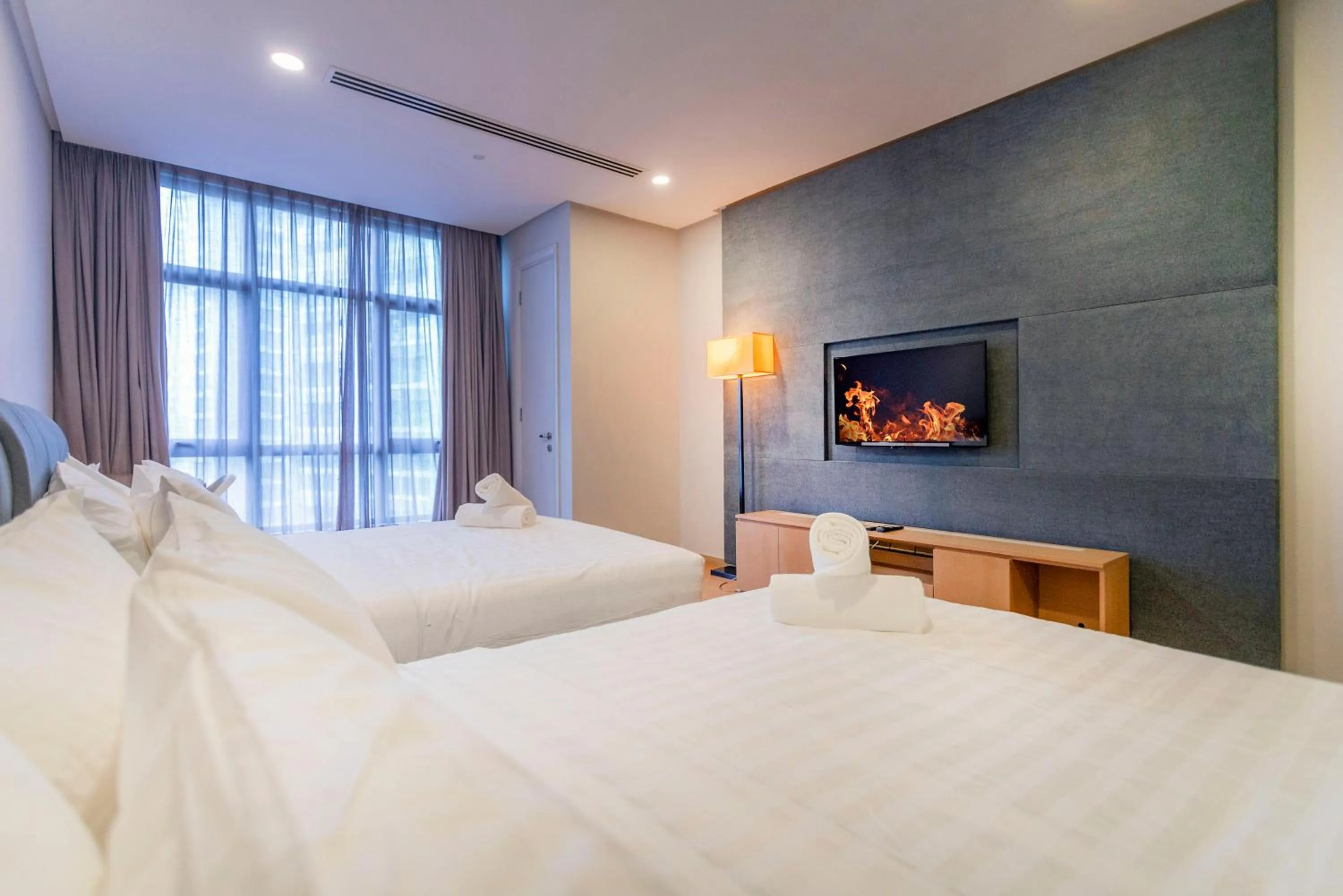 Bed in 188 Suites with Washer and Bathtub near KLCC Kula Lumpur