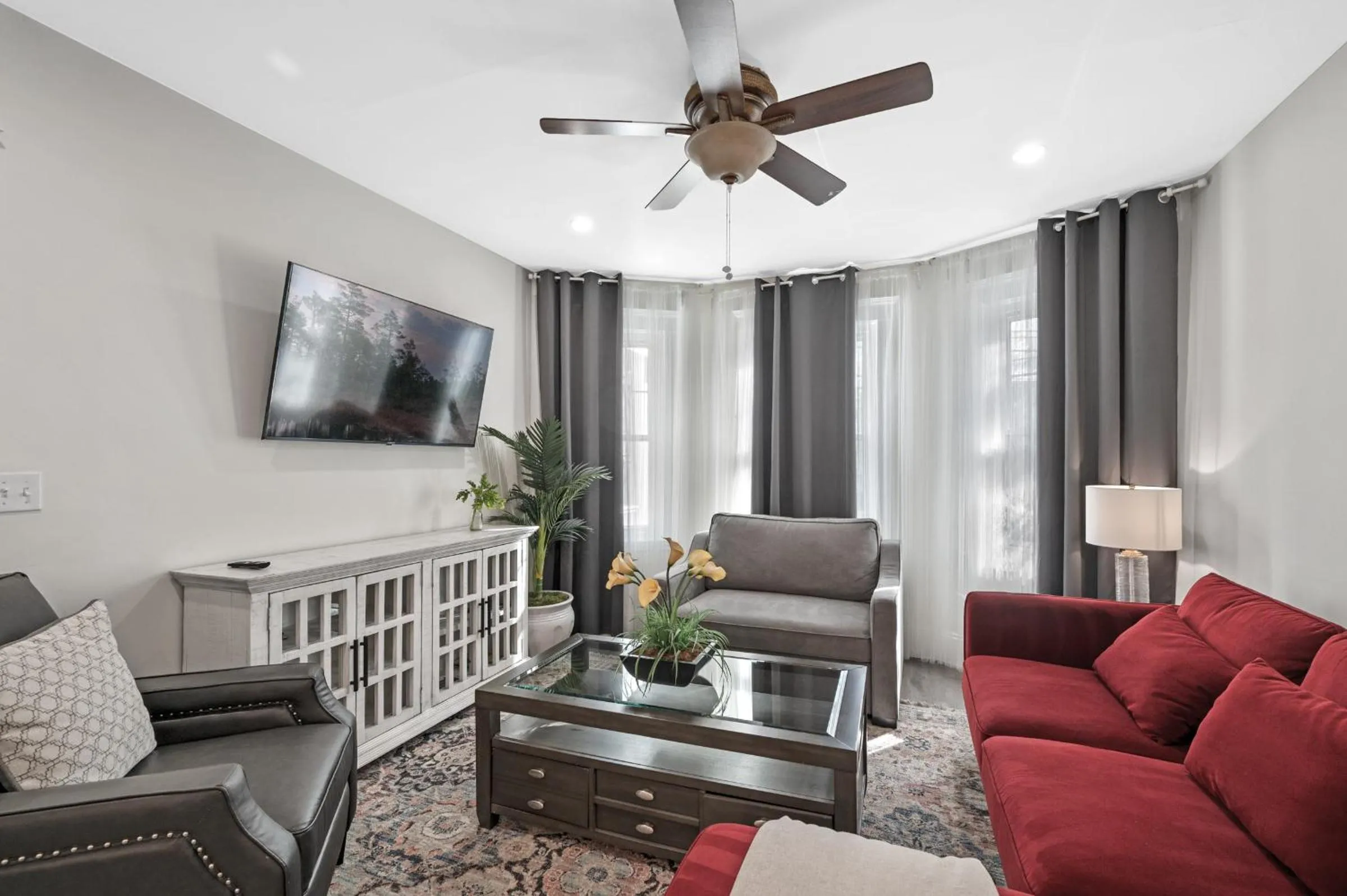 Living room in Roslindale village condos