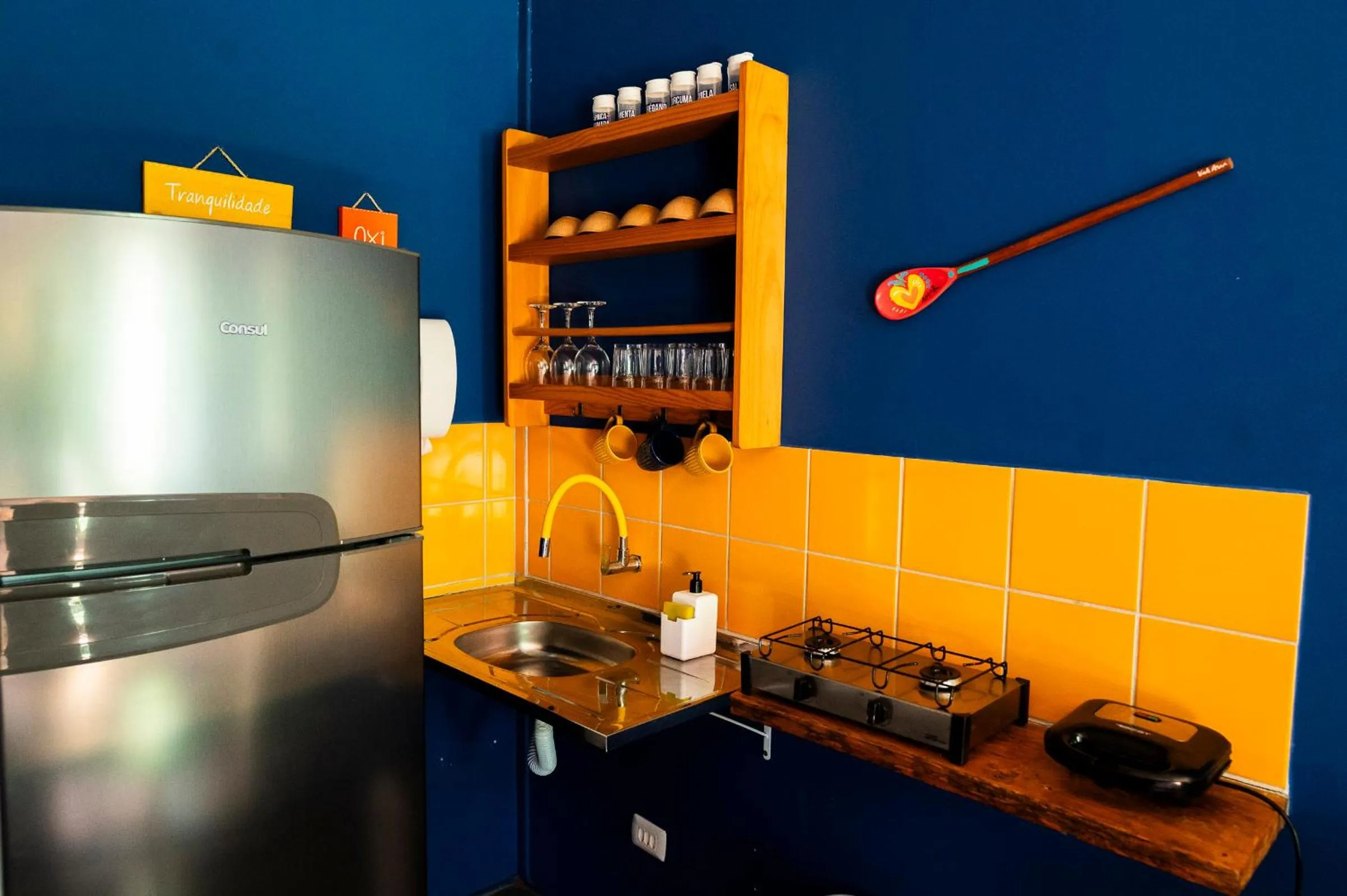 Kitchen or kitchenette in Pousada Estrela Cordel