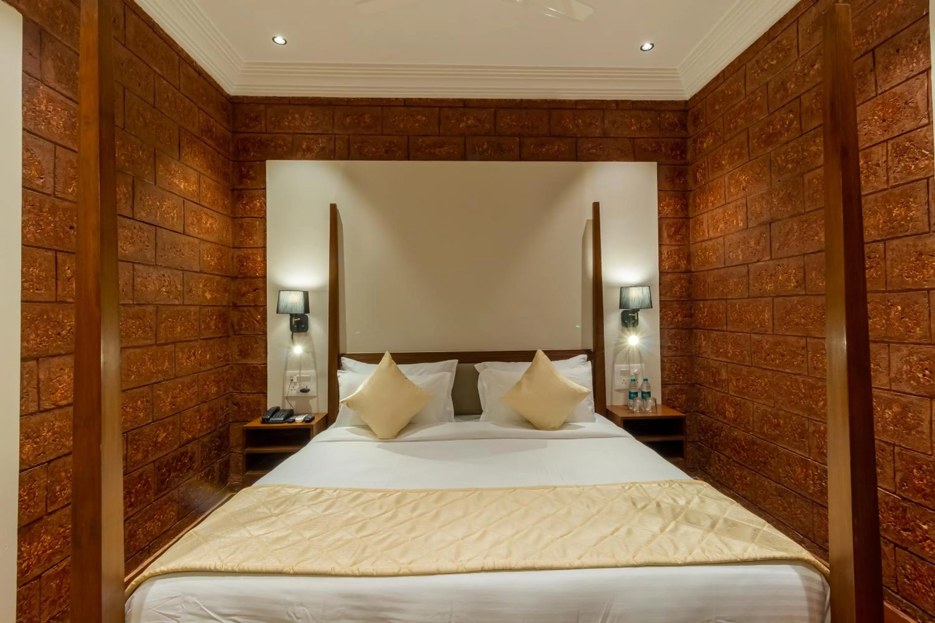 Bed in R R Heritage Resort Pure Vegetarian