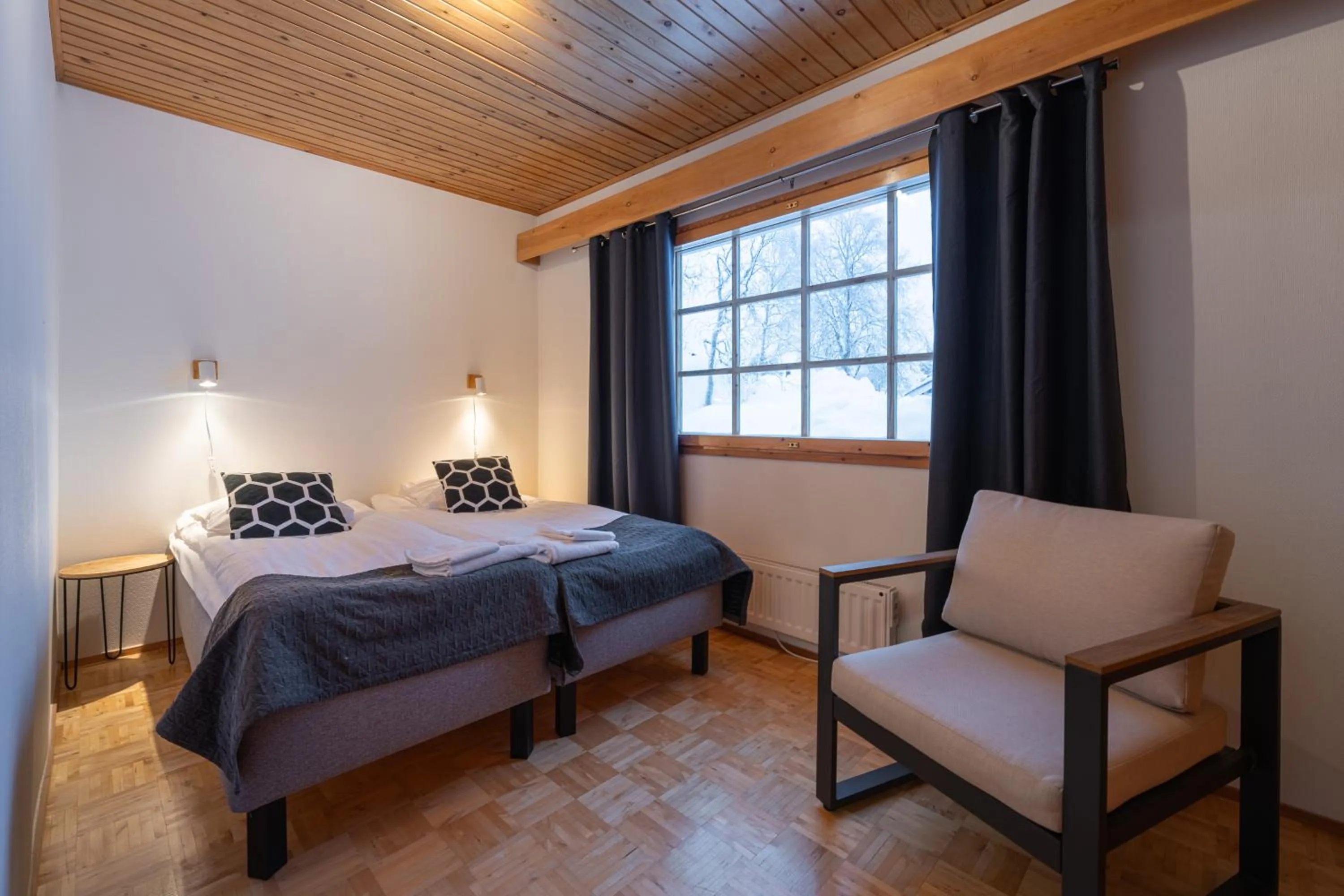 Bedroom, Bed in Kuukkeli Apartments Teerenpesue E 33