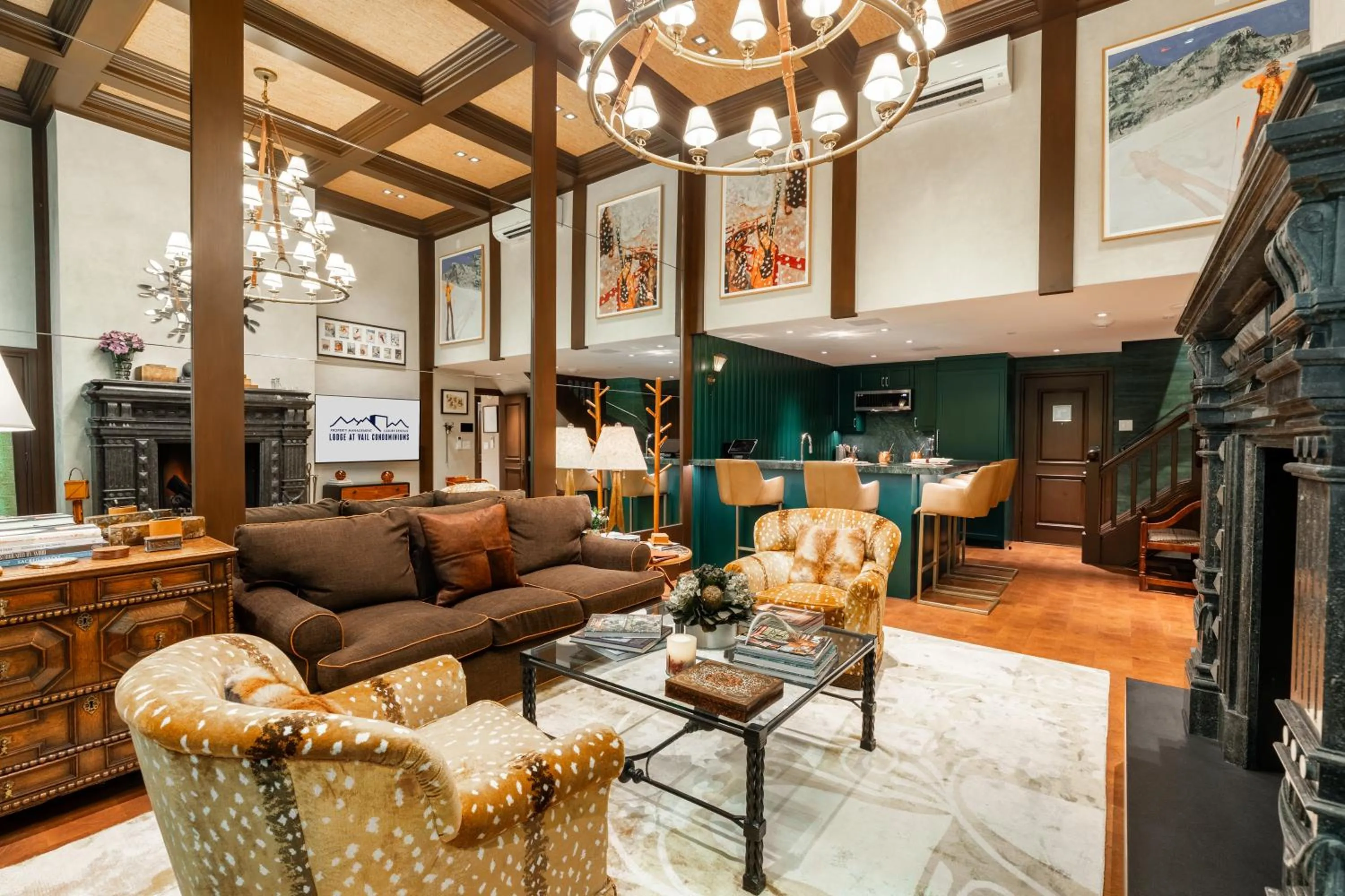 Living room in Lodge at Vail Condominiums