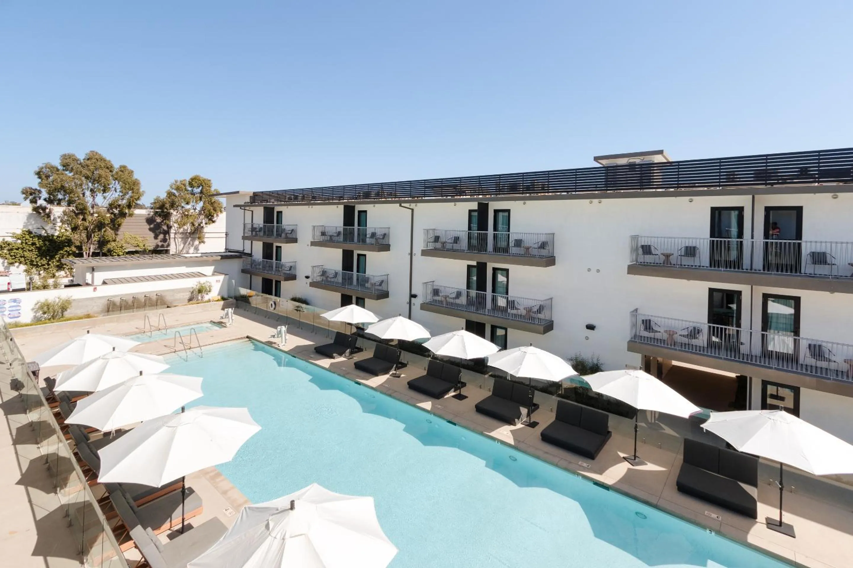 Pool view in The Lum Hotel Los Angeles Stadium District